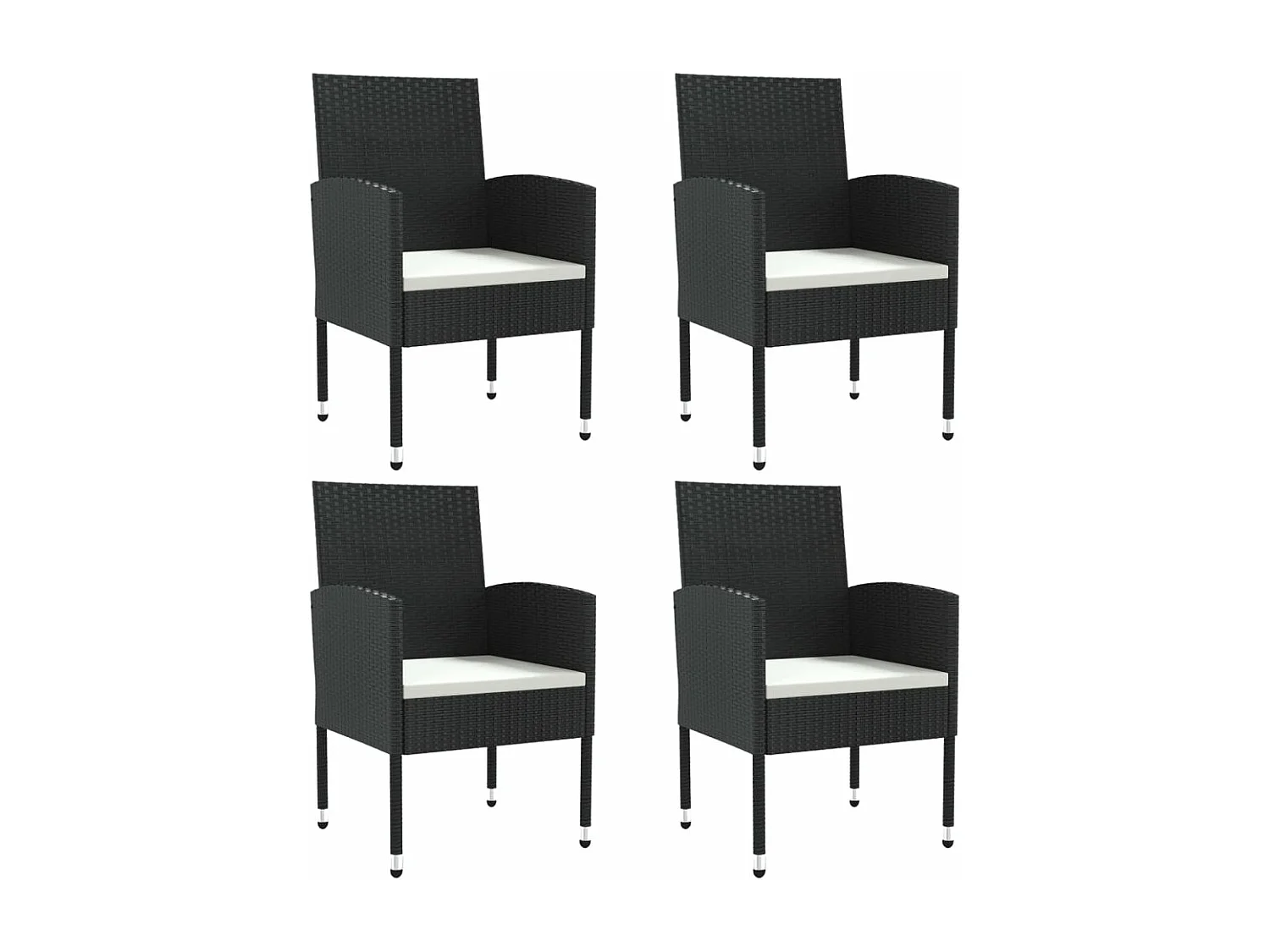 Ensemble à manger de jardin 5 pcs noir résine tressée et acier BE73841