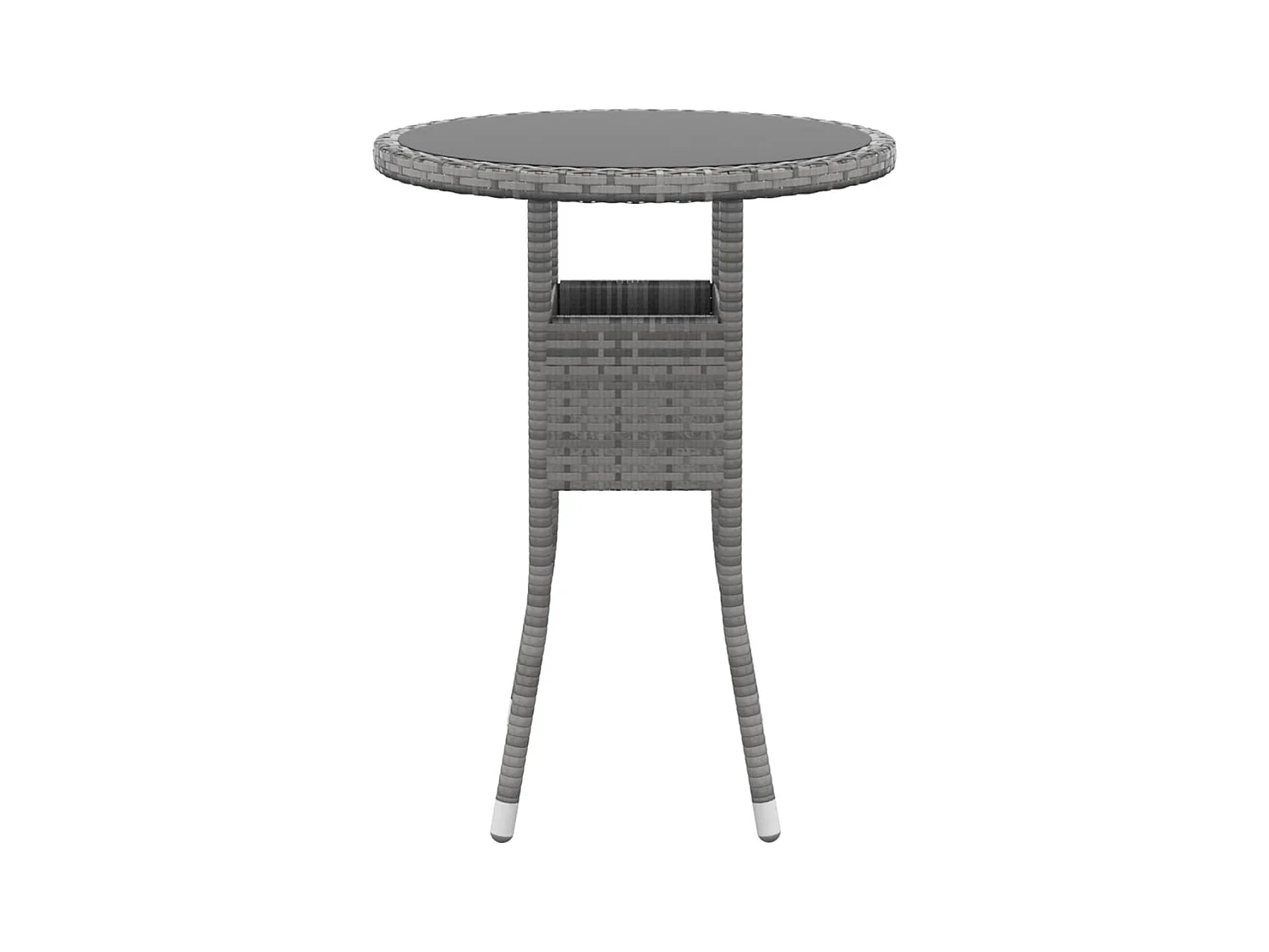 3-tlg. Garten-Essgruppe,Gartensitzgruppe Poly Rattan Grau -gkd51220