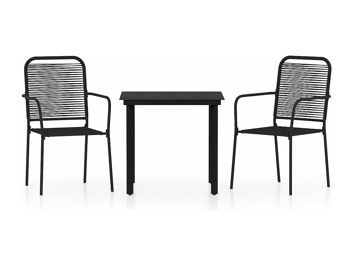 Comedor de jardín 3 piezas negro YOE27462