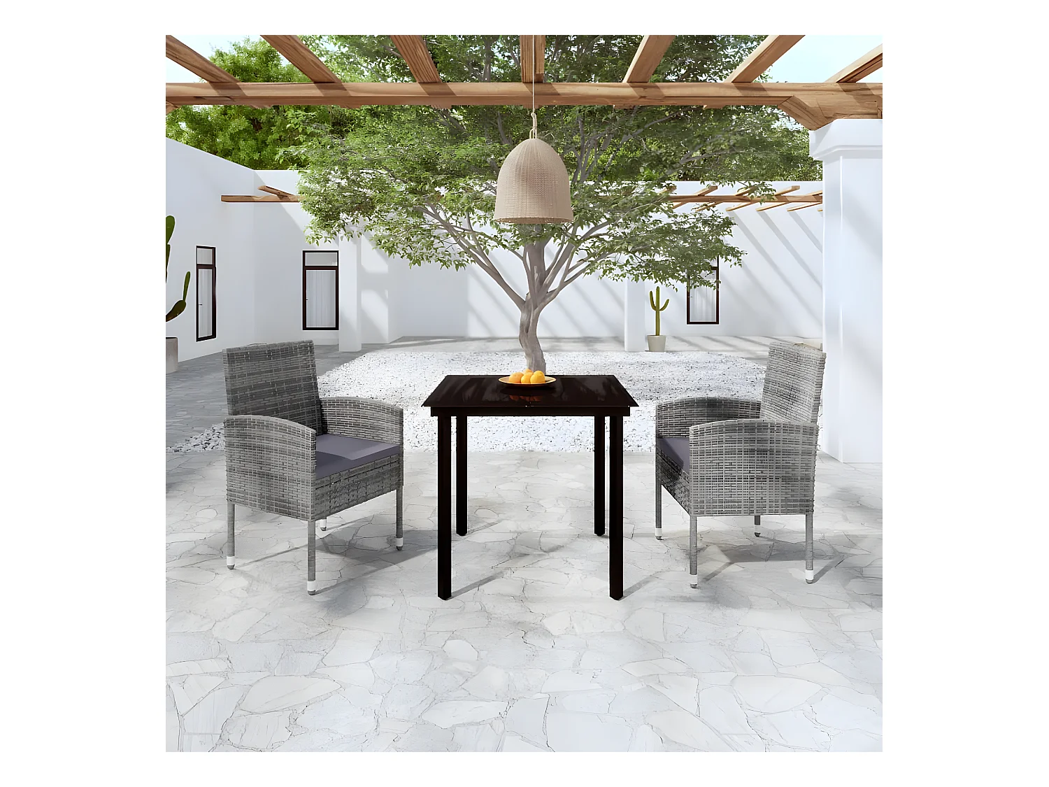 Ensemble de salle à manger de jardin 3 pcs Anthracite BE73163
