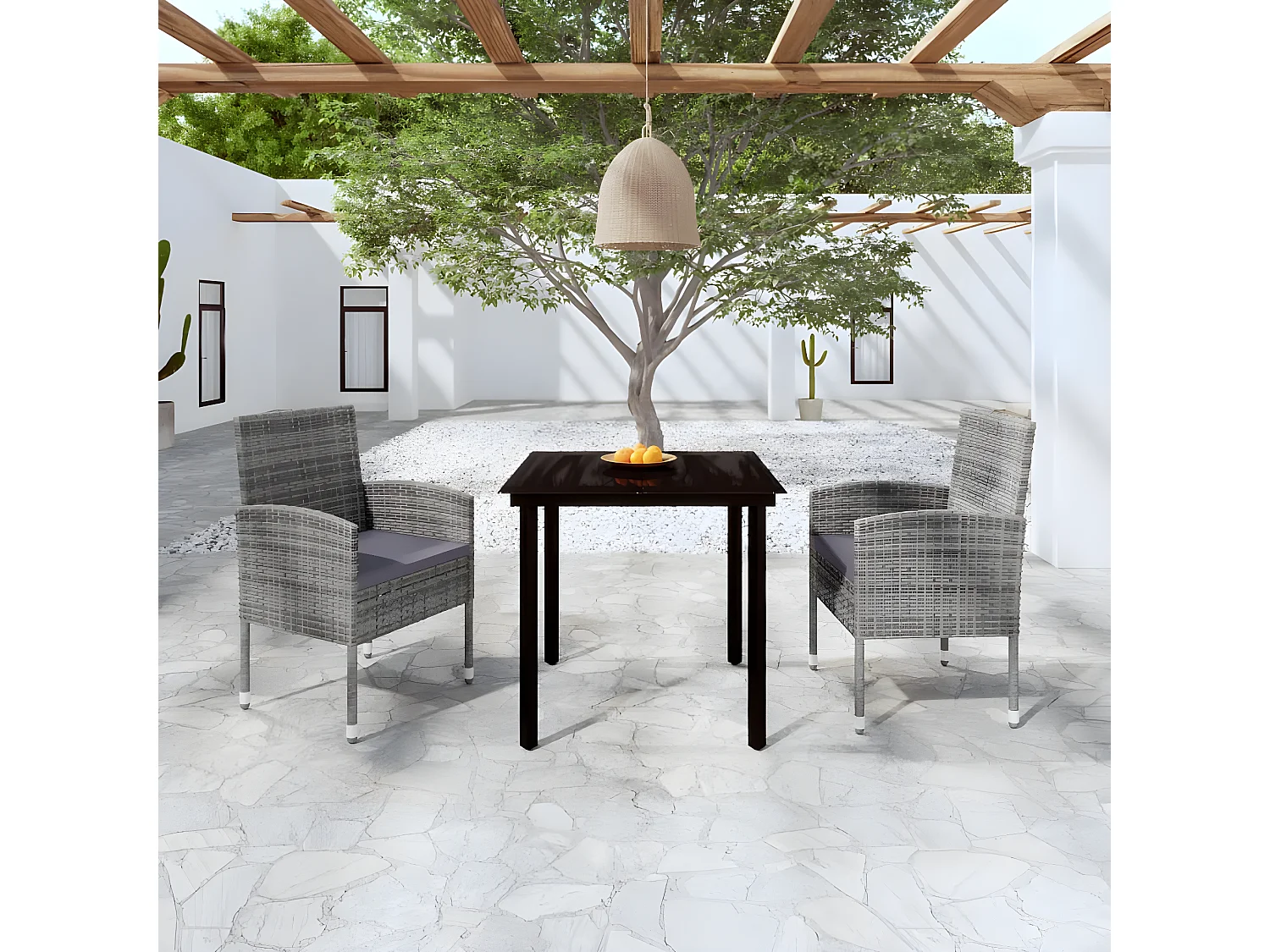 Ensemble de salle à manger de jardin 3 pcs Anthracite BE73163