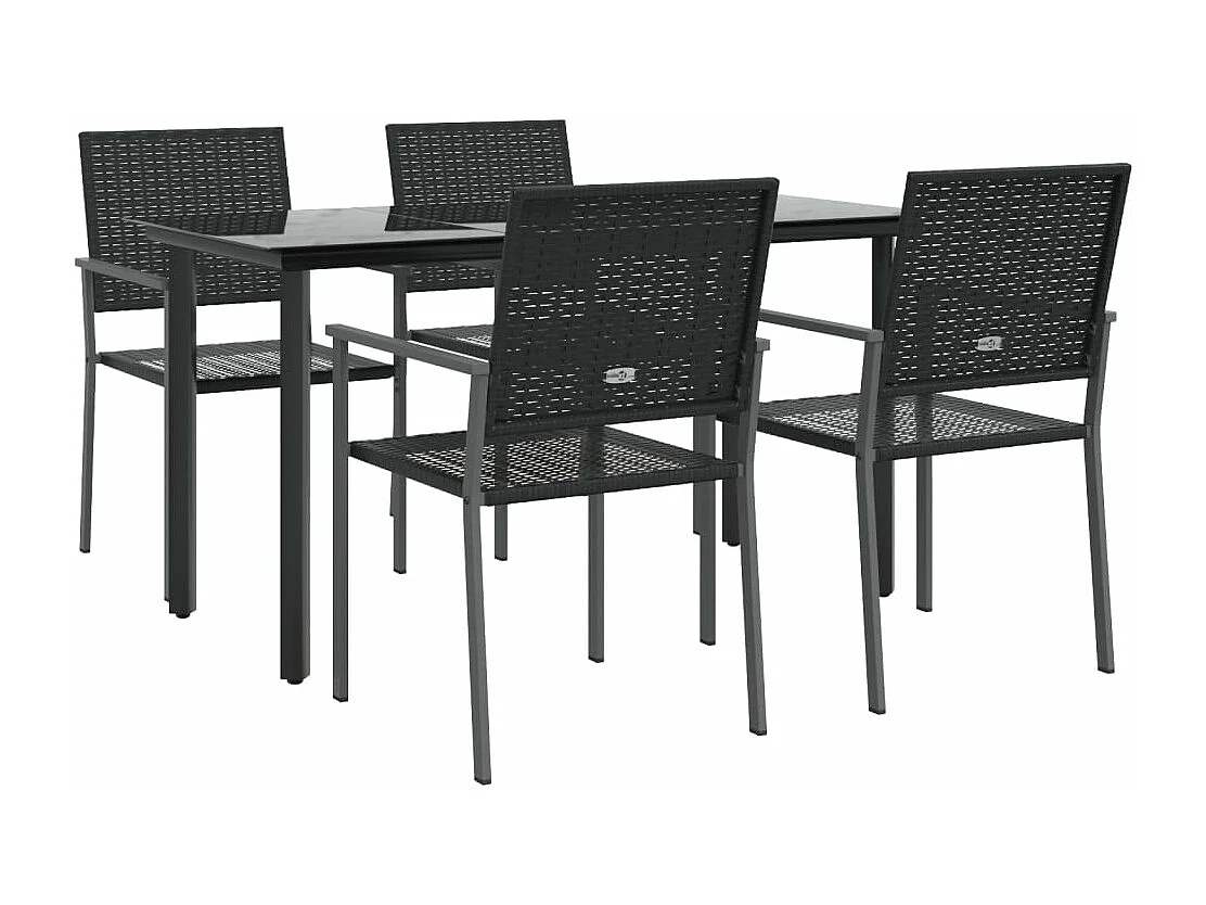 Ensemble à manger de jardin 5 pcs résine tressée acier BE31608