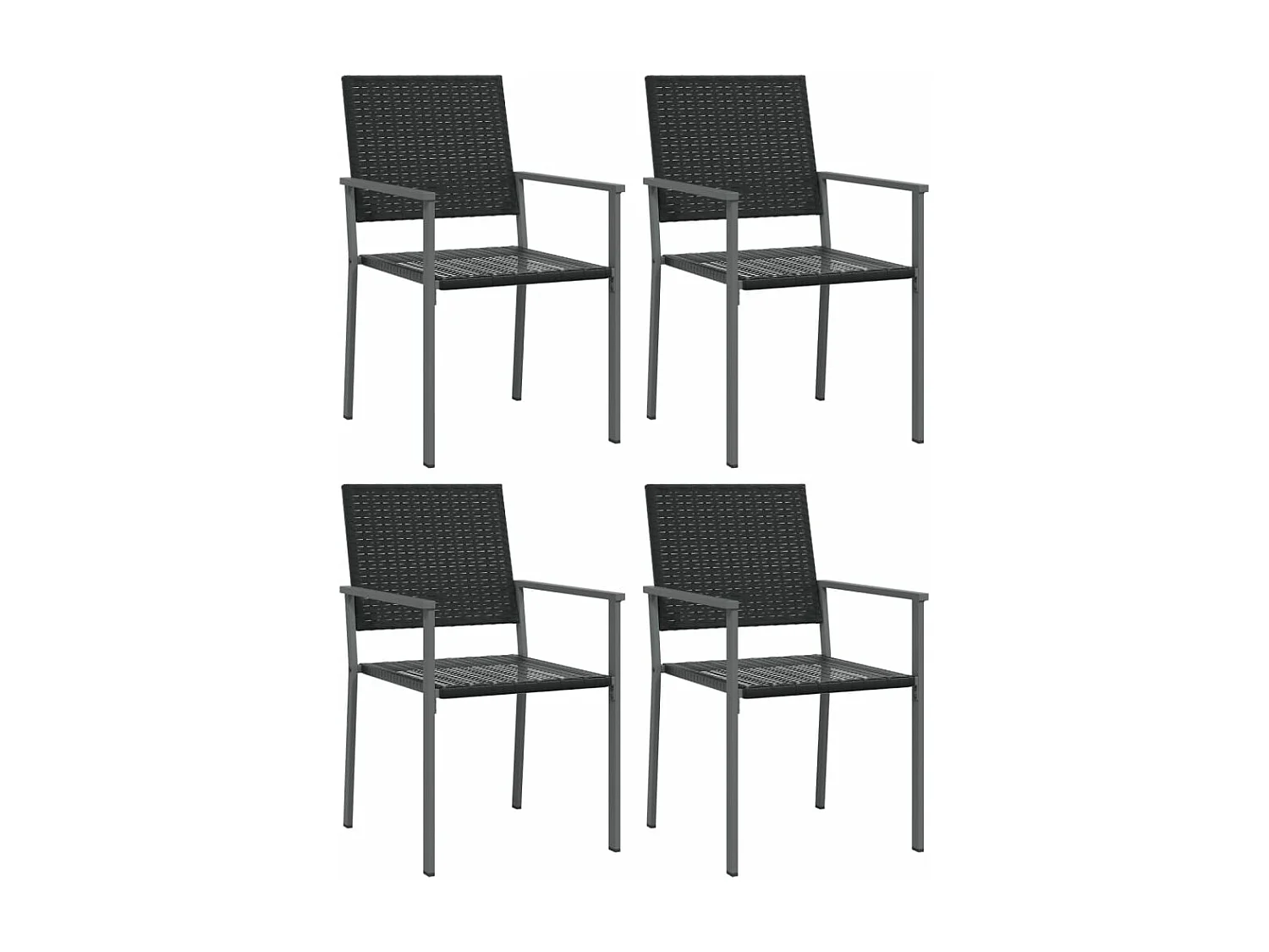 Ensemble à manger de jardin 5 pcs résine tressée acier BE31608