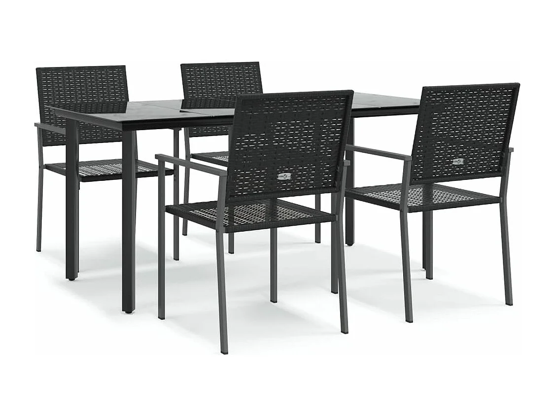 Ensemble à manger de jardin 5 pcs résine tressée acier BE24364
