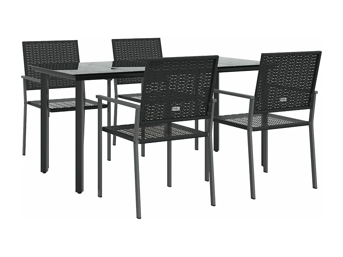 Ensemble à manger de jardin 5 pcs résine tressée acier BE24364