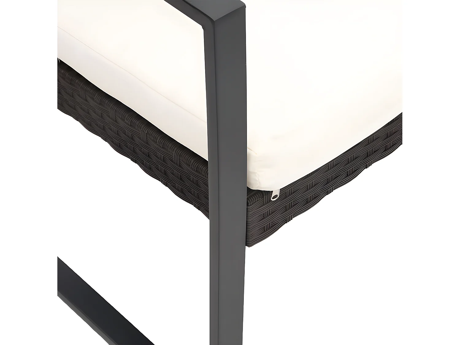 Ensemble à manger de jardin avec coussins 5 pcs marron rotin PP BE78763