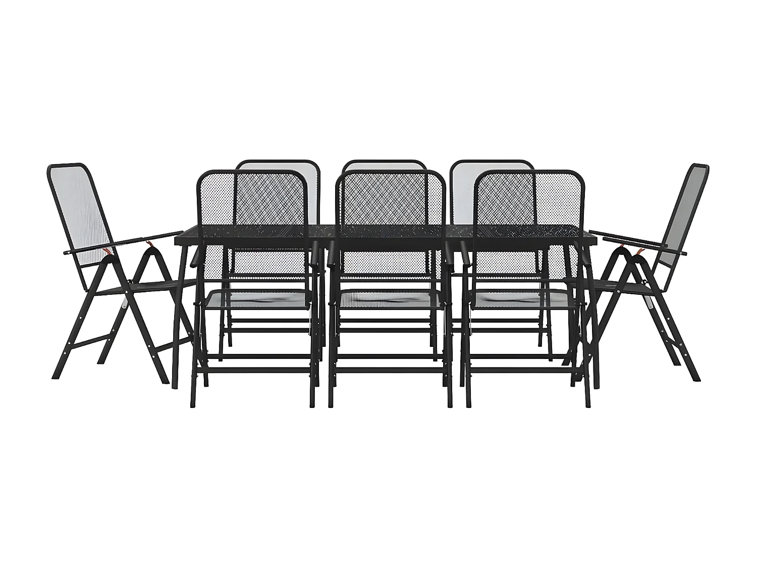 Ensemble à manger de jardin 9 pcs anthracite métal maille BE66910