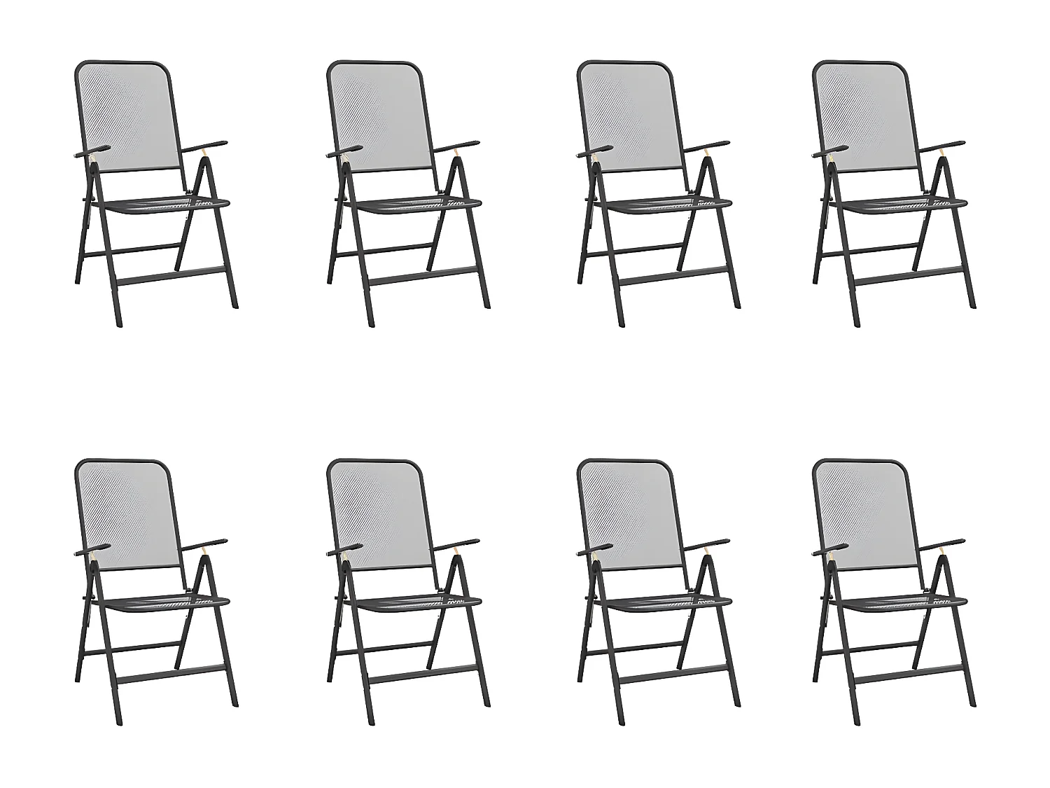 Ensemble à manger de jardin 9 pcs anthracite métal maille BE66910