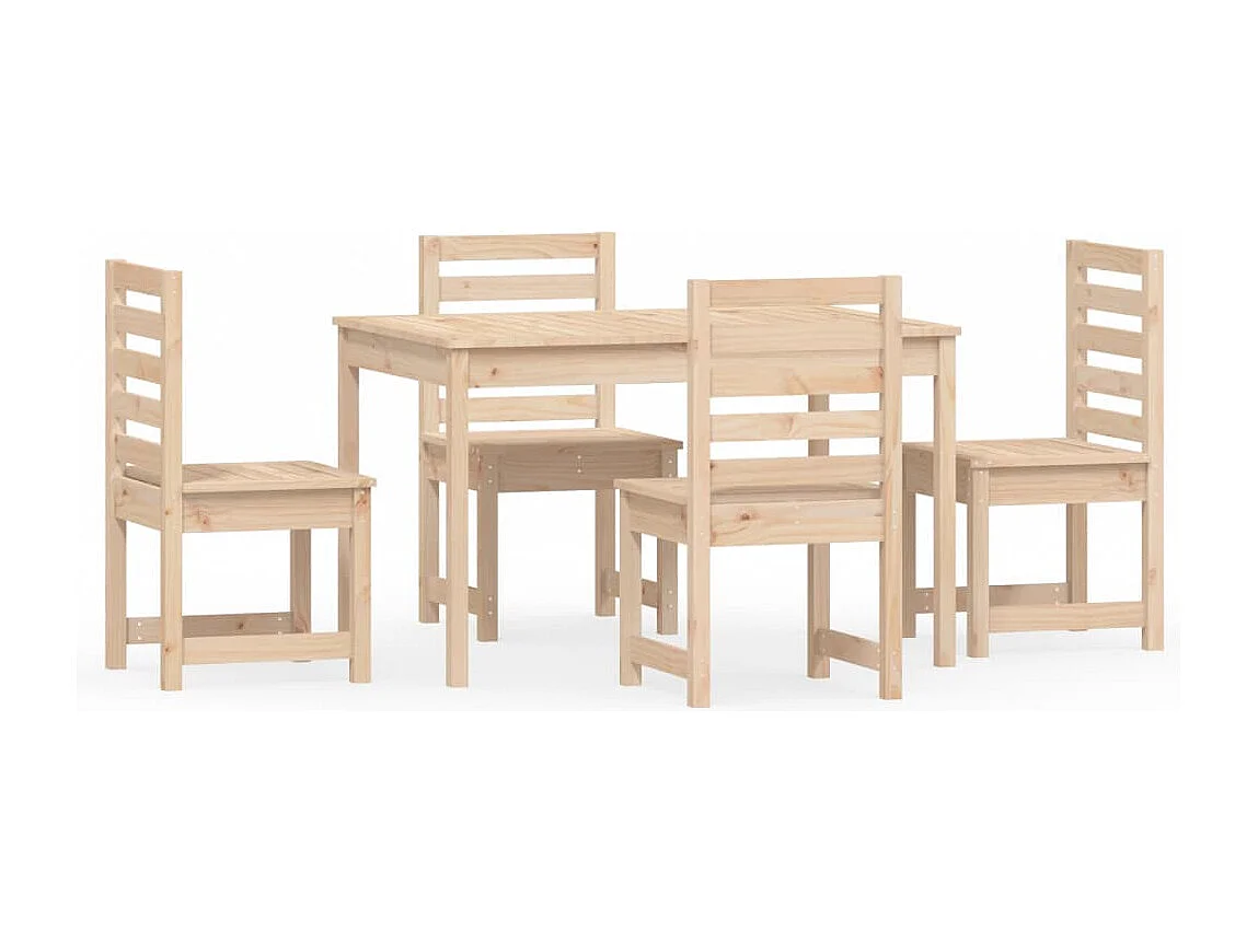 Ensemble à manger de jardin 5 pcs bois massif de pin GFDF42761