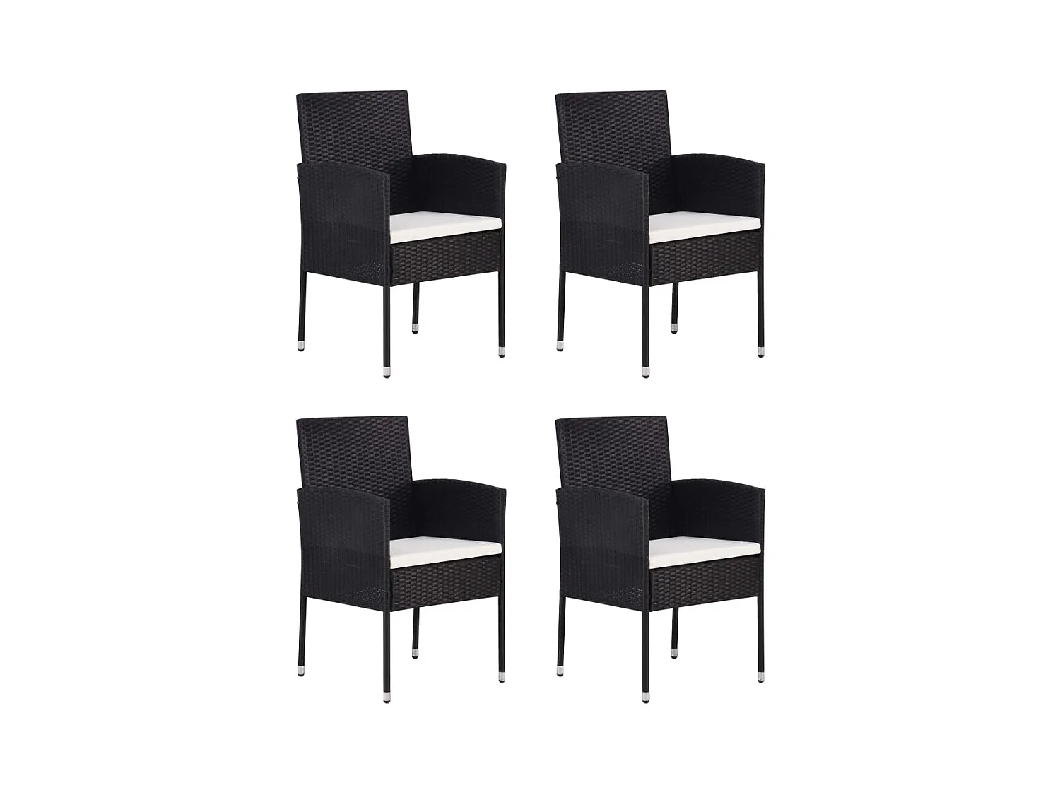 Ensemble à dîner de jardin 5 pcs Résine tressée Noir BE72275