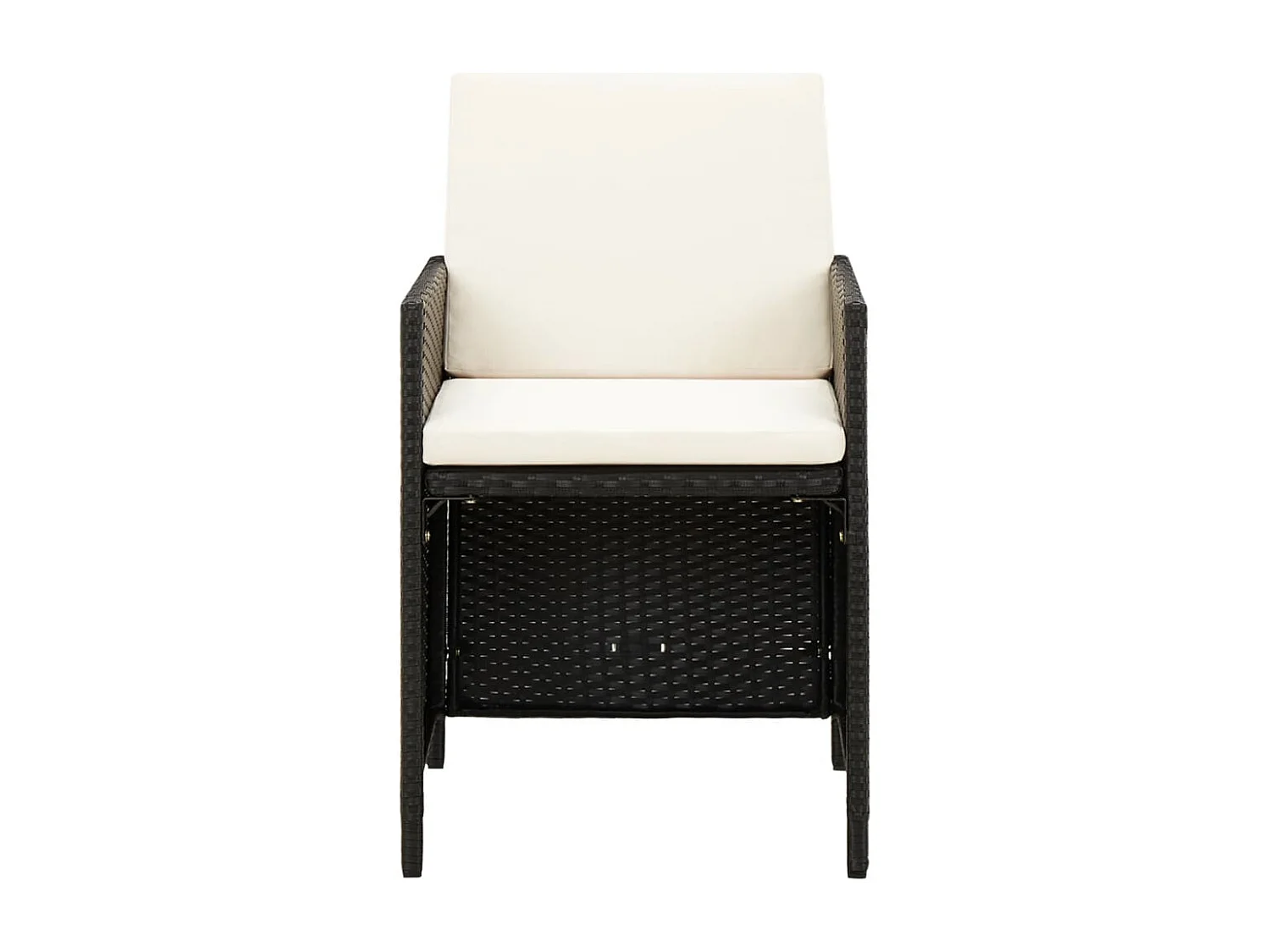 Jeu de chaise et tabouret de jardin 4 pcs Résine tressée Noir REO76139