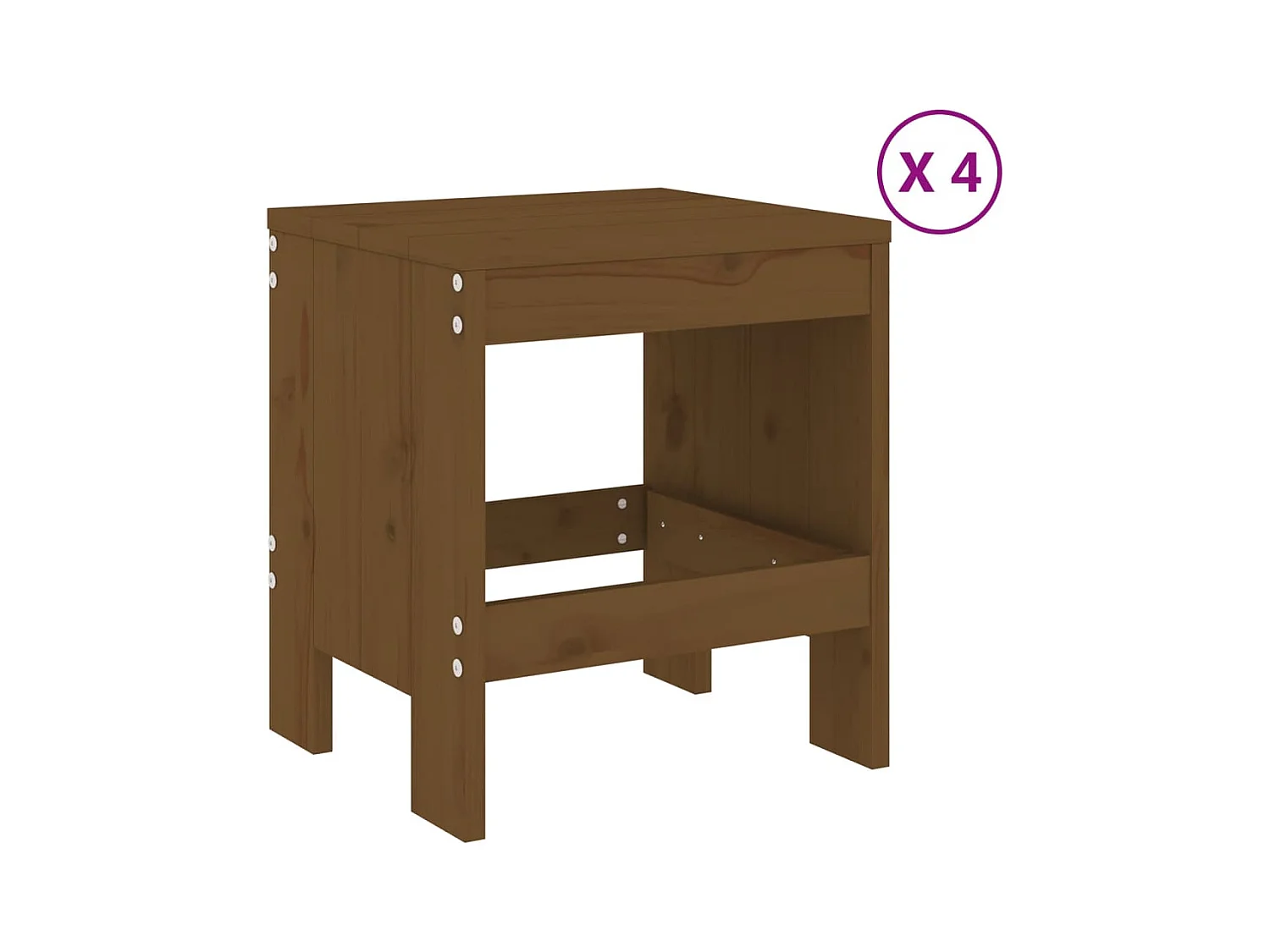 Comedor de jardín 5 pzas madera maciza pino marrón miel YOE84773