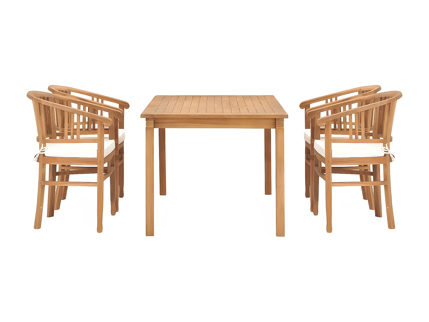 Ensemble de salle à manger de jardin 5 pcs avec coussins Teck BE63248