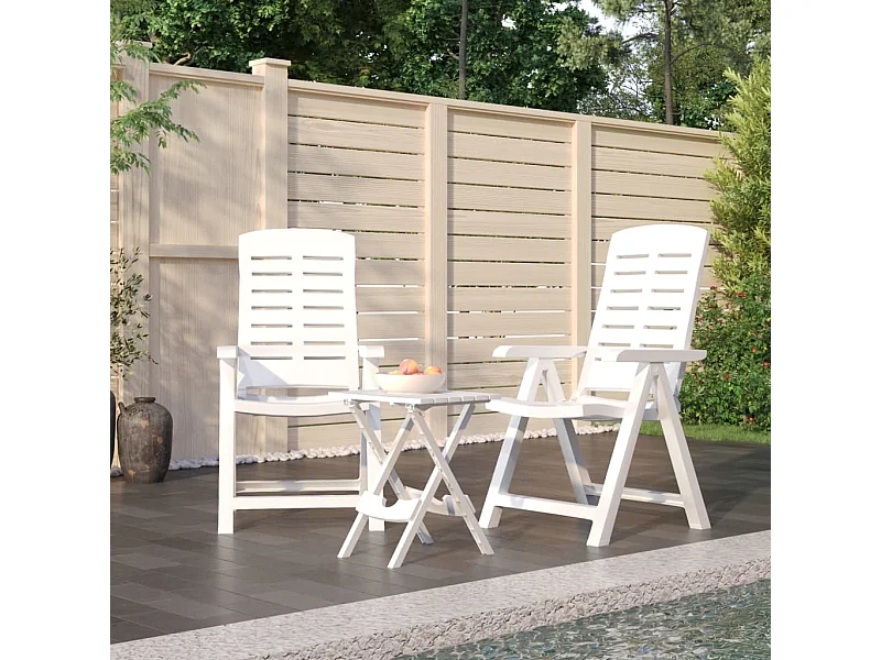 Ensemble à manger de jardin 3 pcs Blanc Polypropylène BE88467