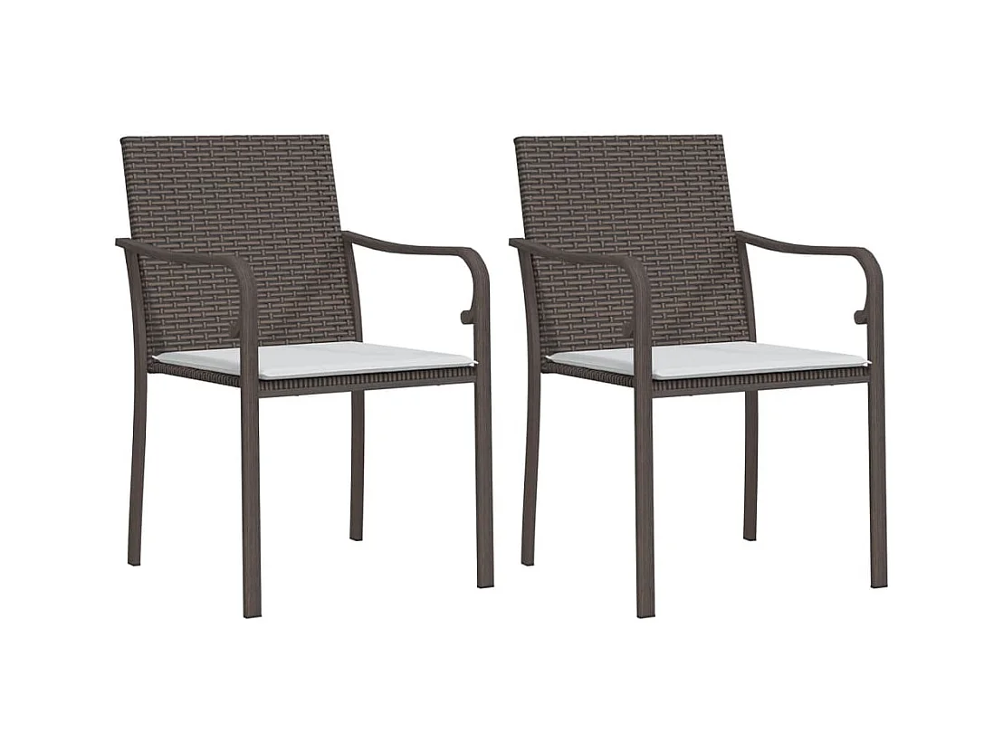 Comedor de jardín 3 piezas y cojines ratán sintético y acero YOE86287