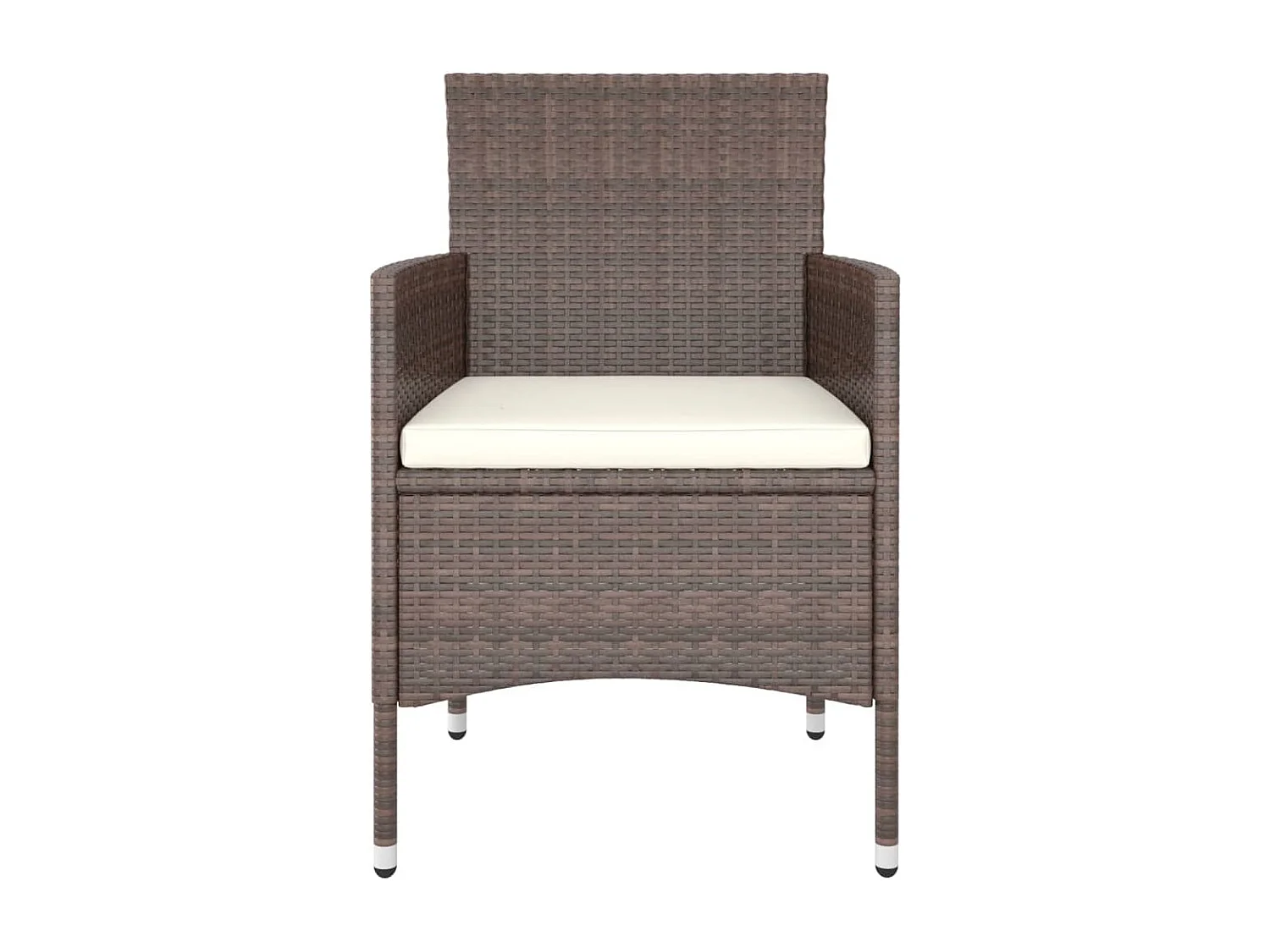 Jeu de chaise et tabouret de jardin 4 pcs Résine tressée Marron REO25247