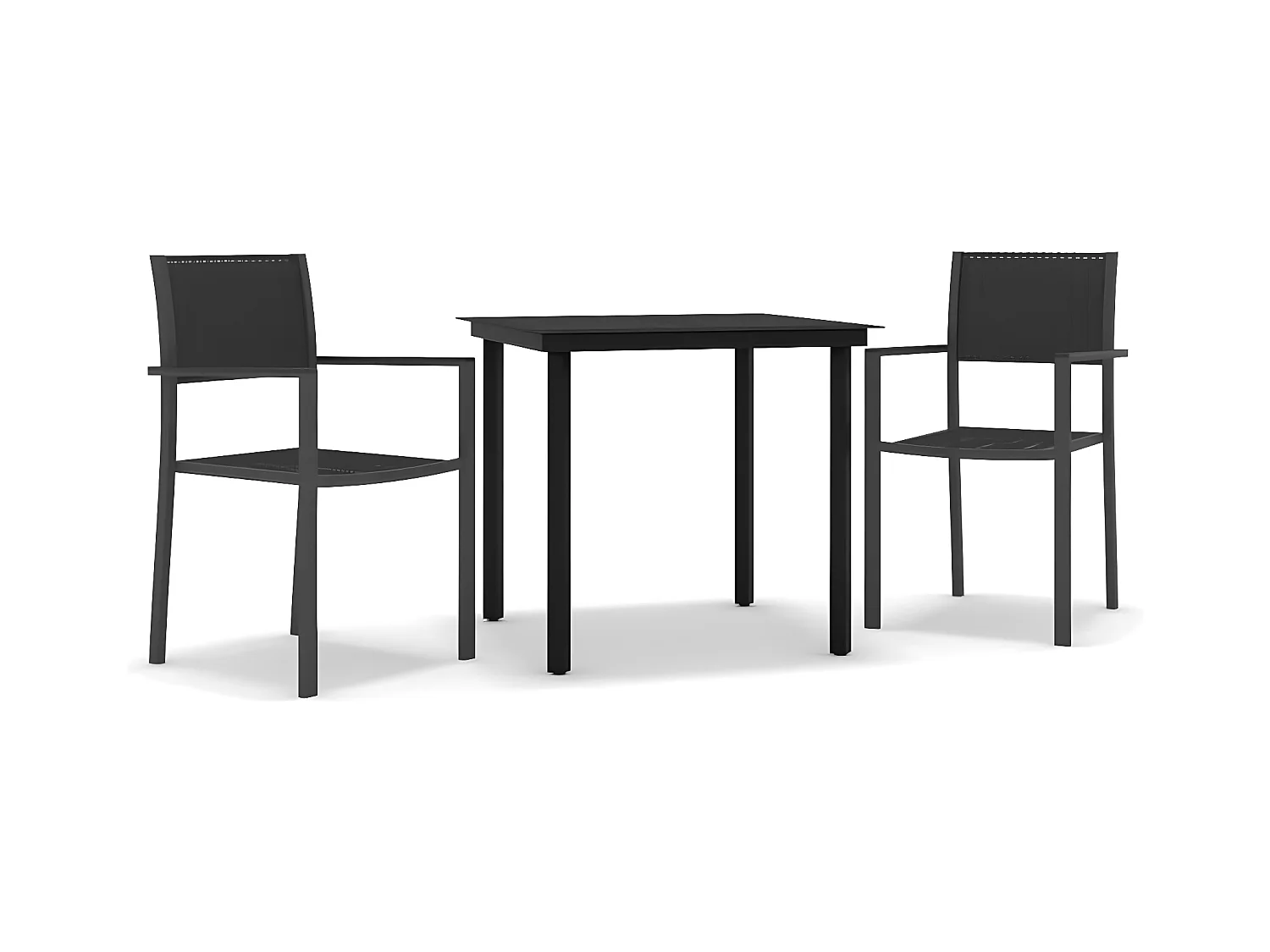 Ensemble de salle à manger de jardin 3 pcs Noir BE22821