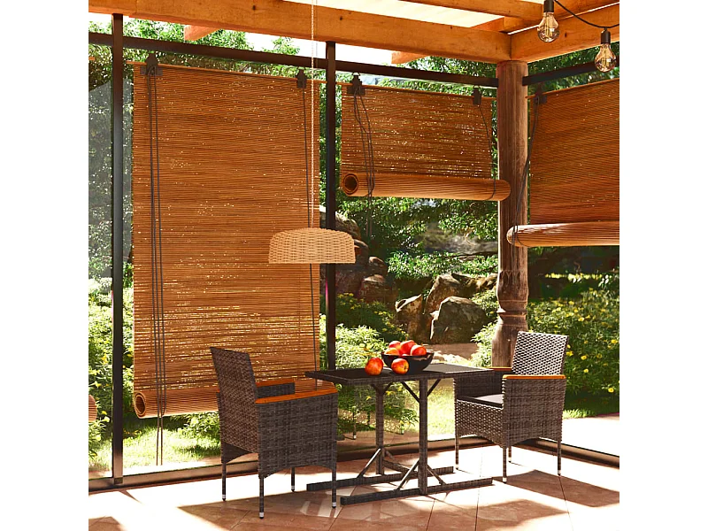 Ensemble de salle à manger de jardin 3 pcs Gris GFDF11180