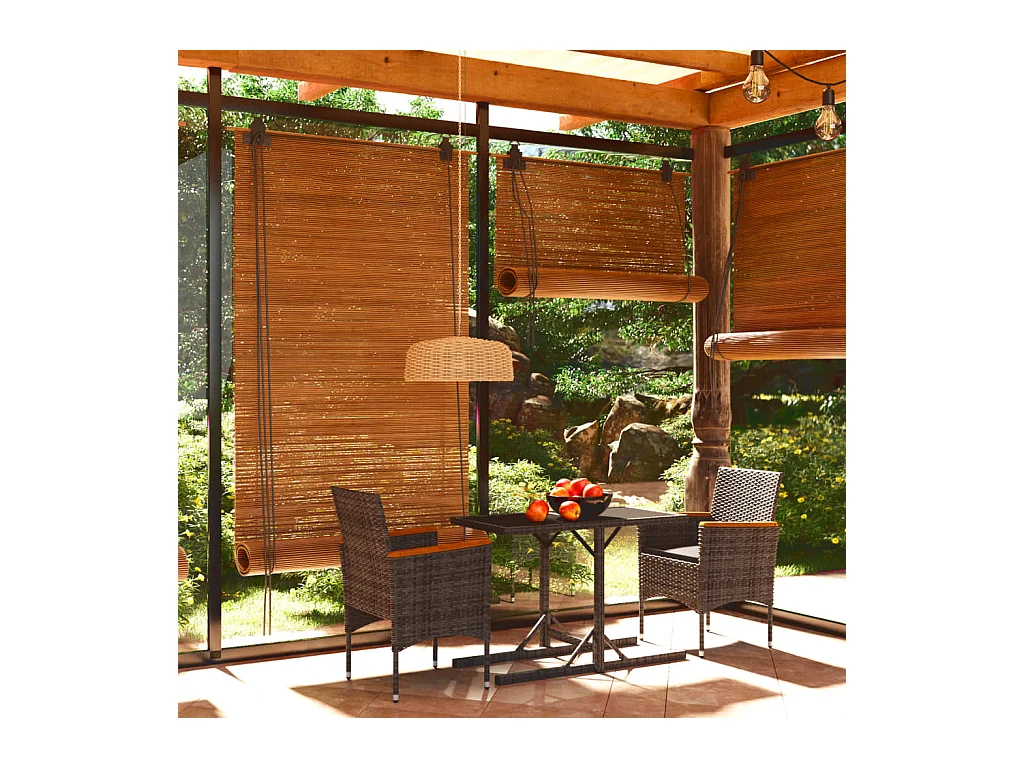 Ensemble de salle à manger de jardin 3 pcs Gris GFDF11180