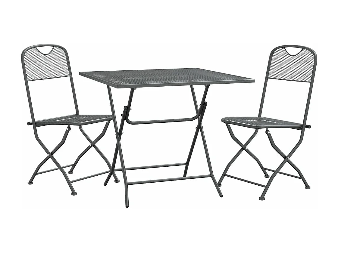 3-delige Tuinset metaalgaas antracietkleurig NL133079