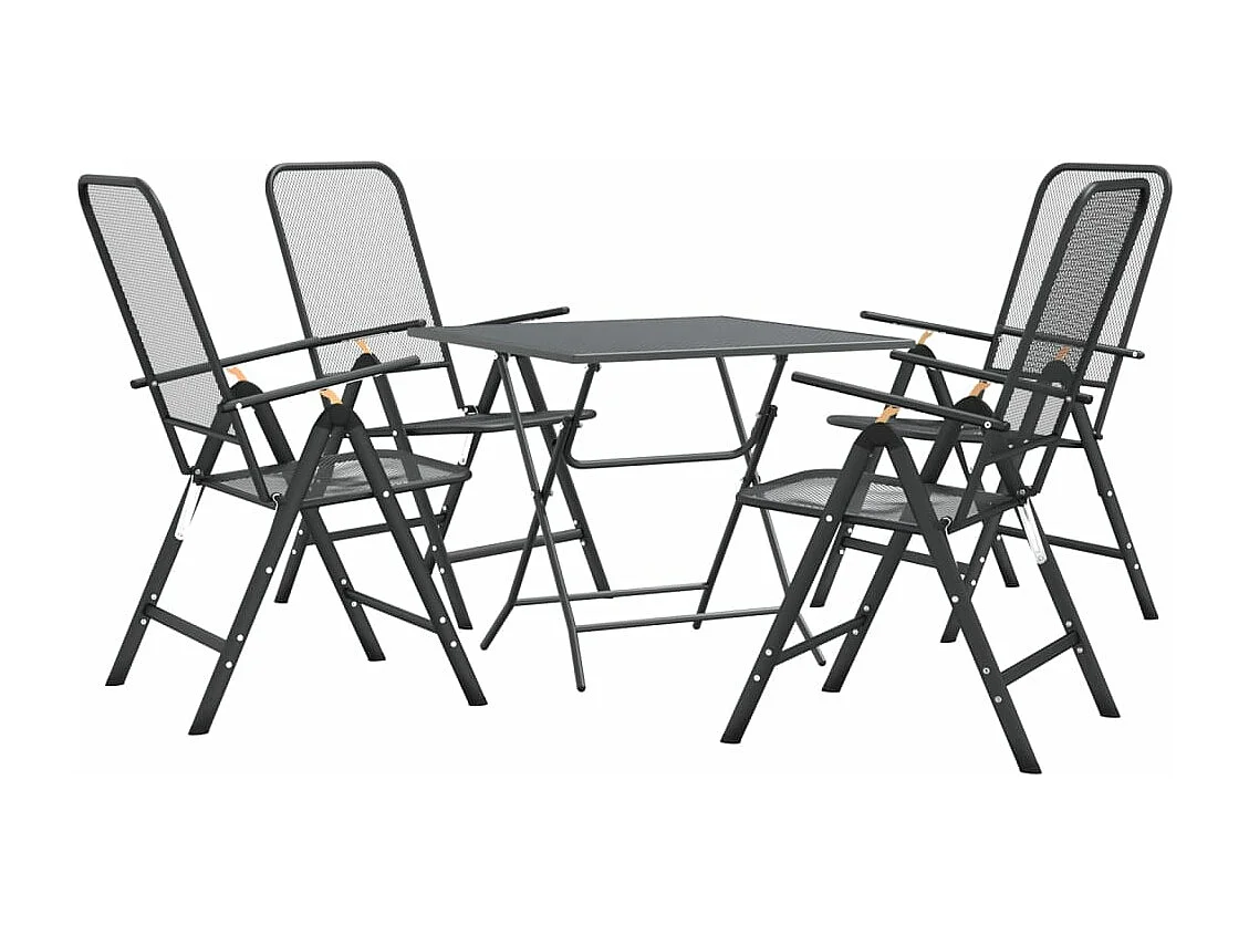 Salle à manger de jardin 5 pcs Maille Métal Anthracite BE51616