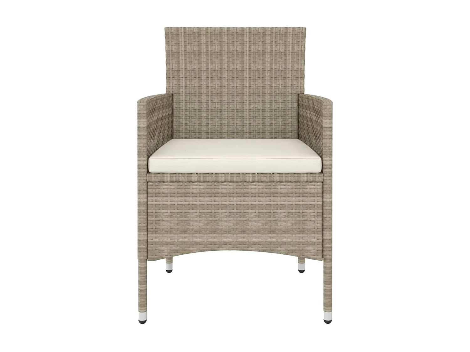 4-delige Tuinstoelen- en voetenbankenset poly rattan beige NL368057