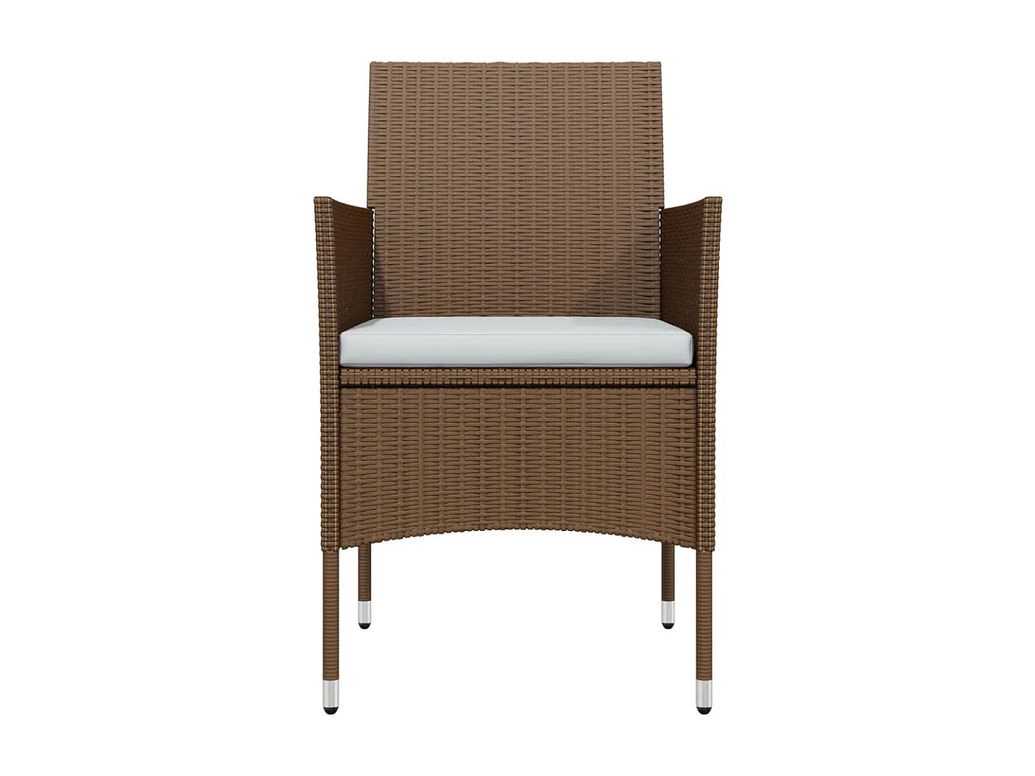 Comedor de jardín 3 piezas con cojines marrón y negro YOE49834