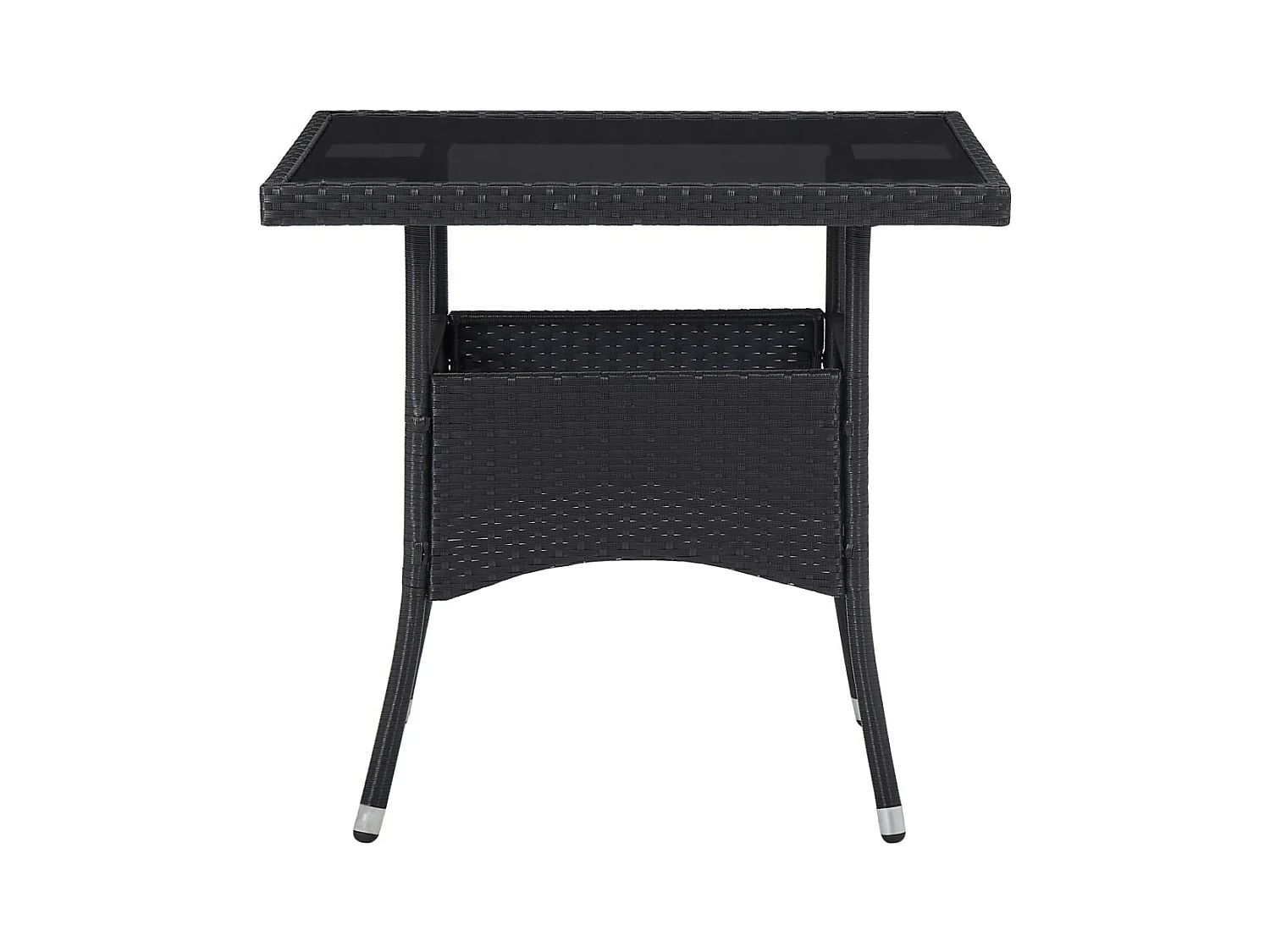 5-tlg. Garten-Essgruppe,Gartensitzgruppe Schwarz Poly Rattan und Akazienholz -gkd65731