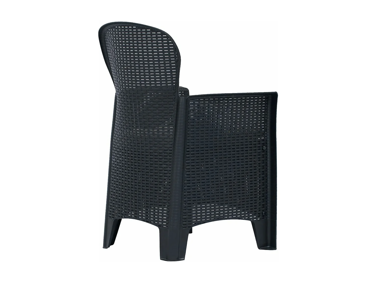 Ensemble à dîner 5 pcs Plastique Anthracite Aspect de rotin BE66874