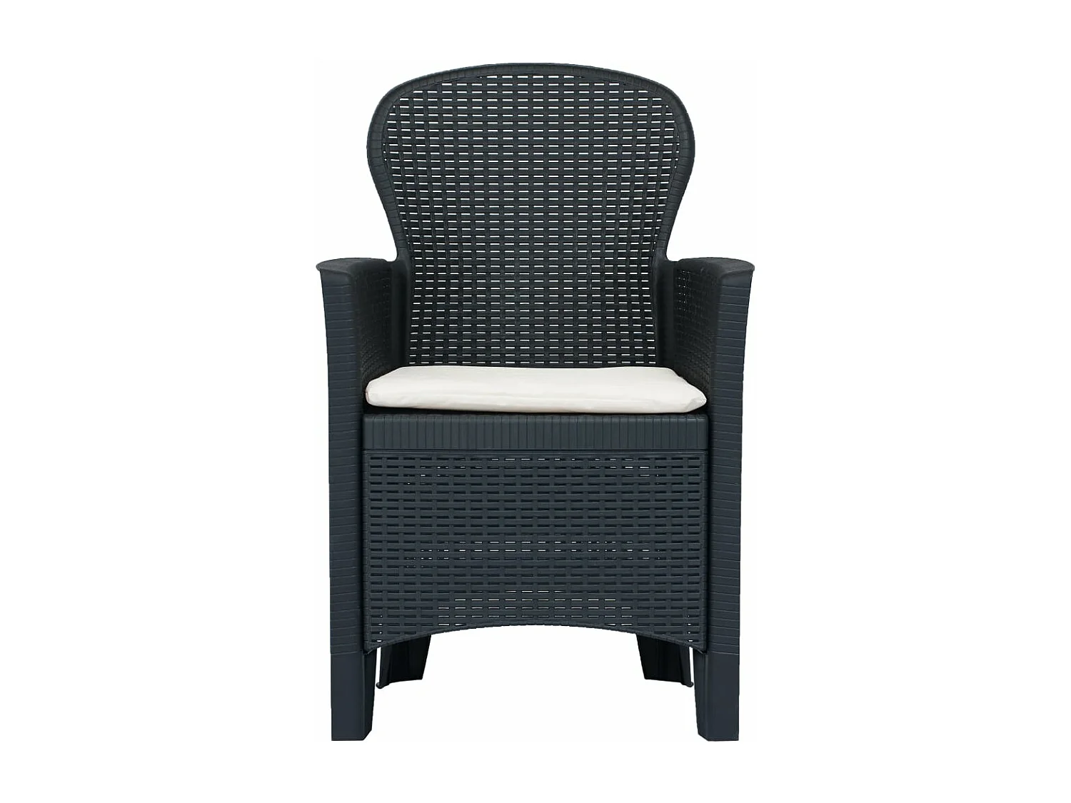 Ensemble à dîner 5 pcs Plastique Anthracite Aspect de rotin BE66874