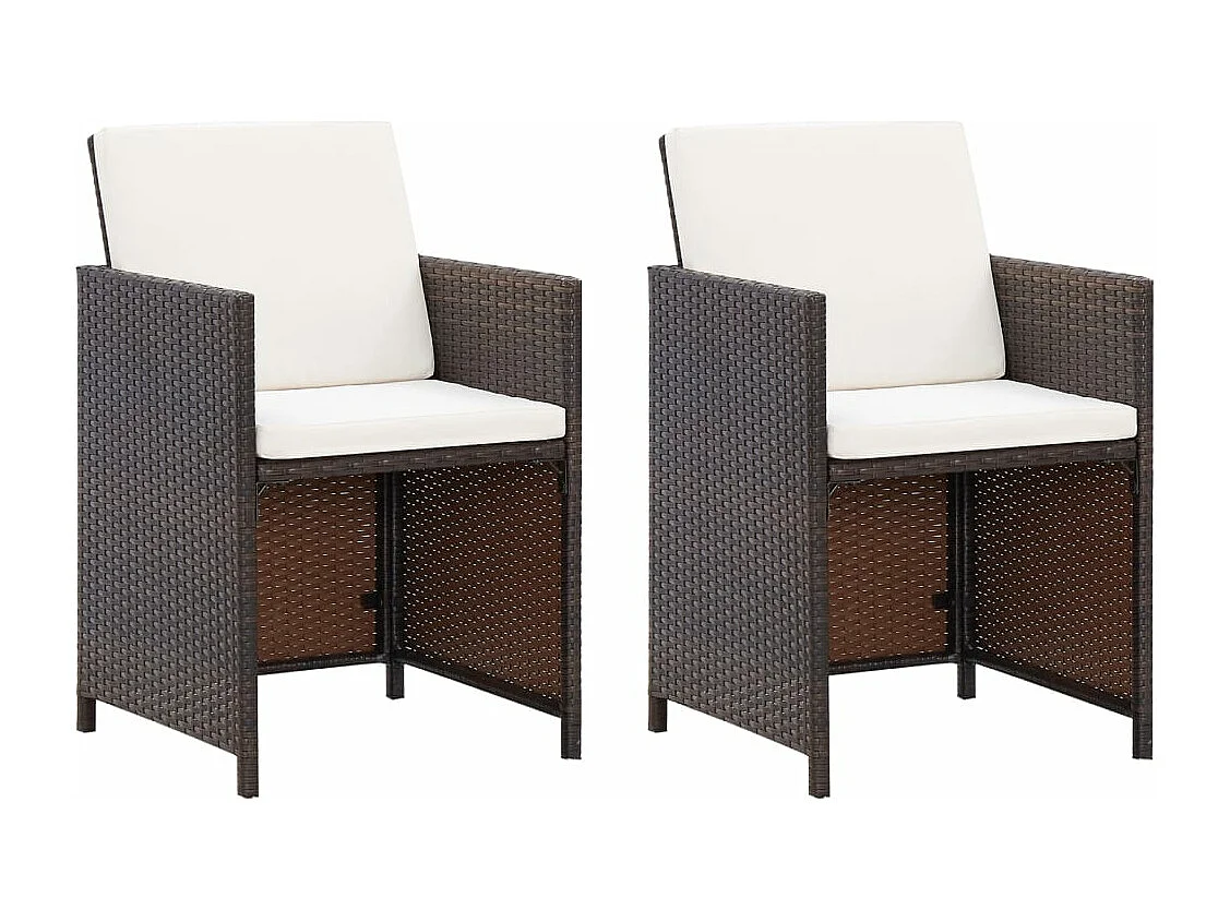 Jeu de chaise et tabouret de jardin 4 pcs Résine tressée Marron REO74270