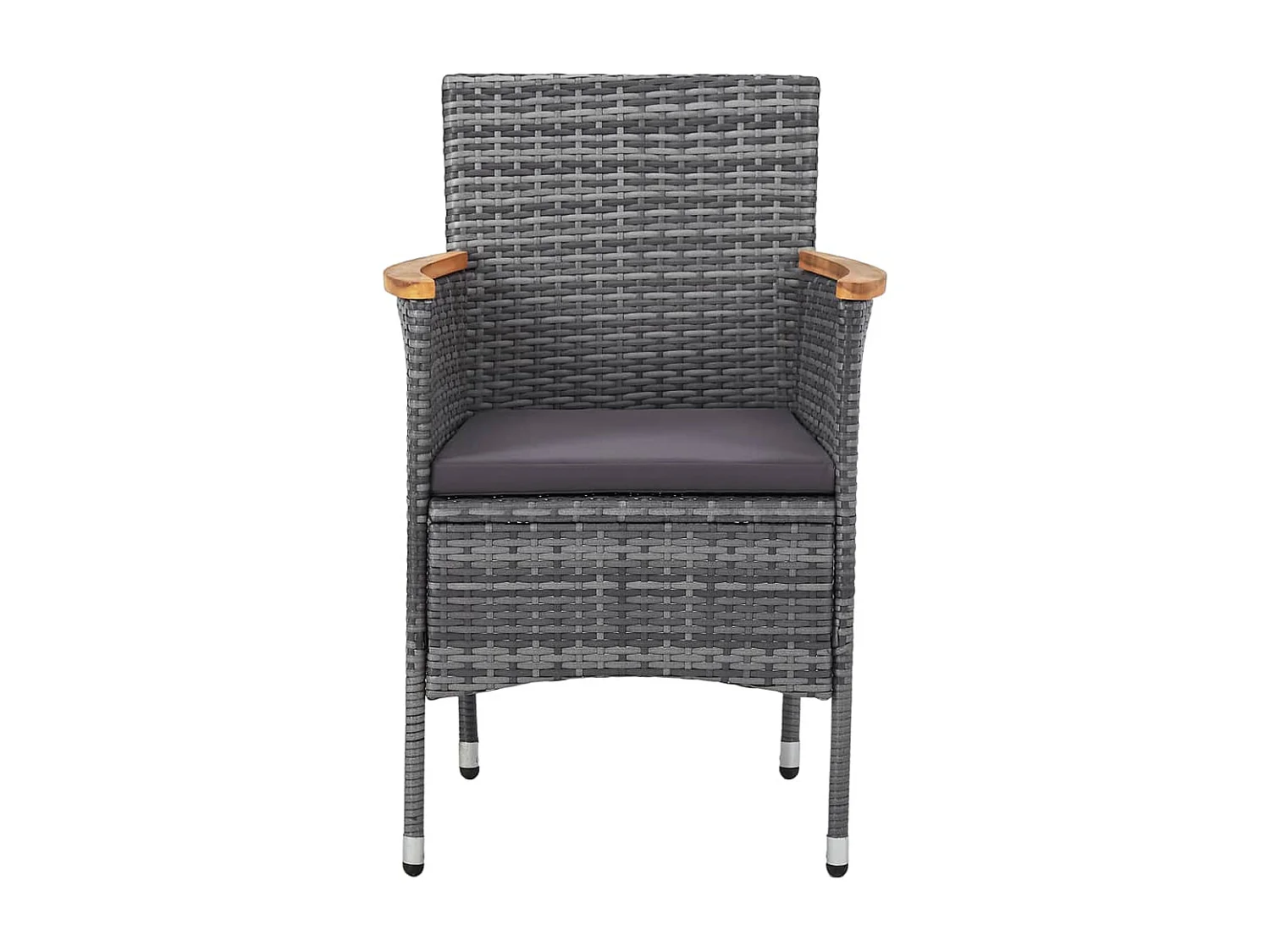 Salle à manger de jardin 3 pcs Résine tressée Gris GFDF78430