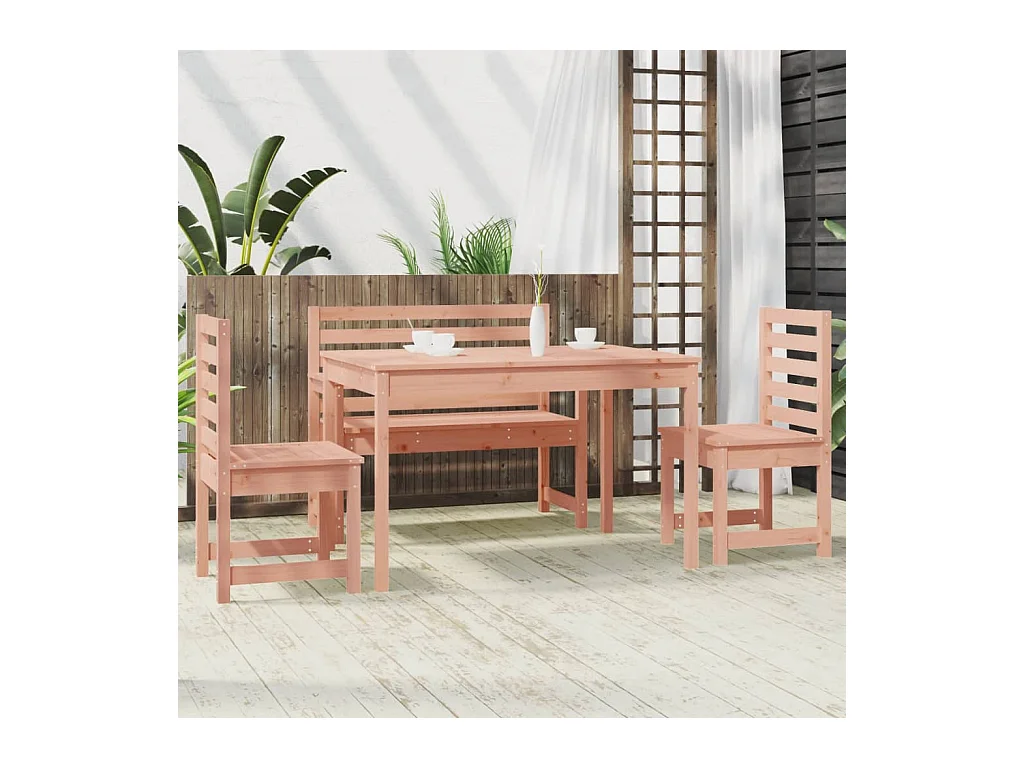 Comedor de jardín 4 pzas madera maciza abeto Douglas YOE23246