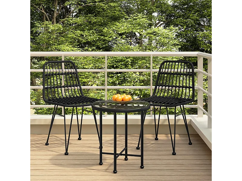 3-delige Tuinset poly rattan zwart NL429613