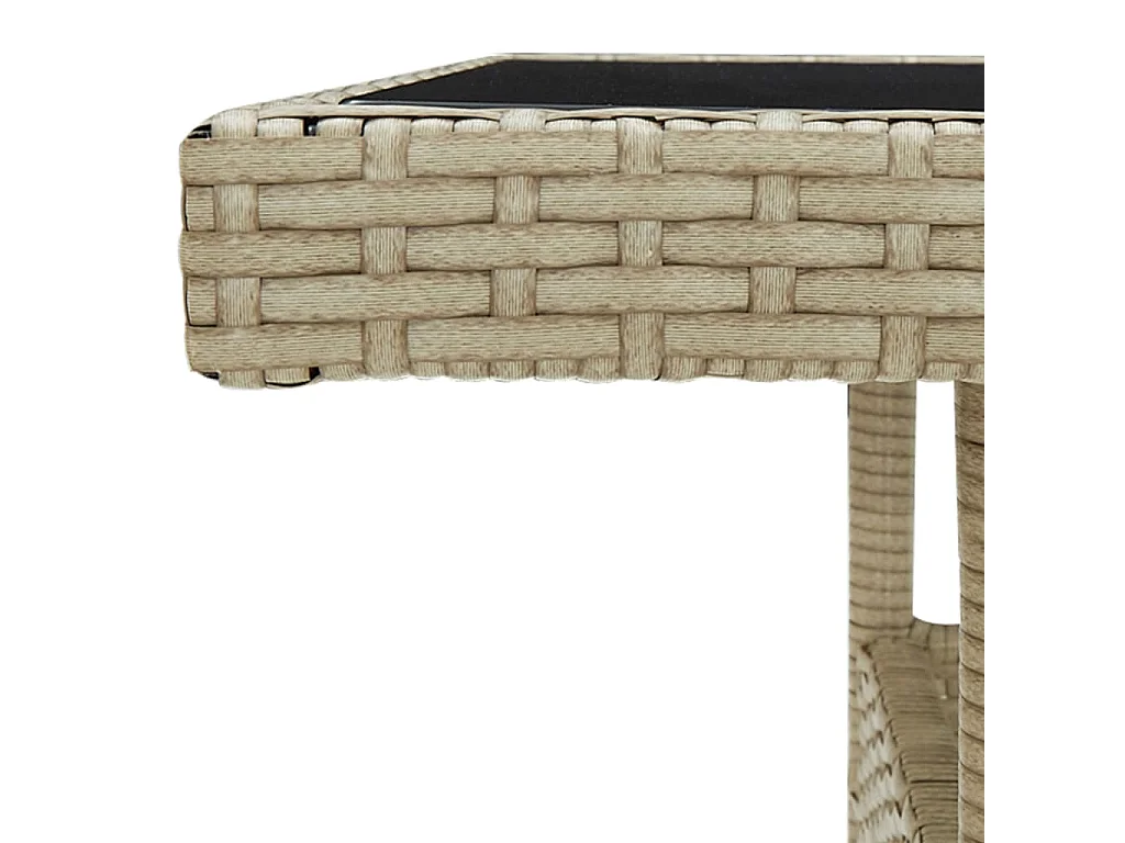 Ensemble à dîner de jardin 5 pcs Résine tressée et verre Beige GFDF21394