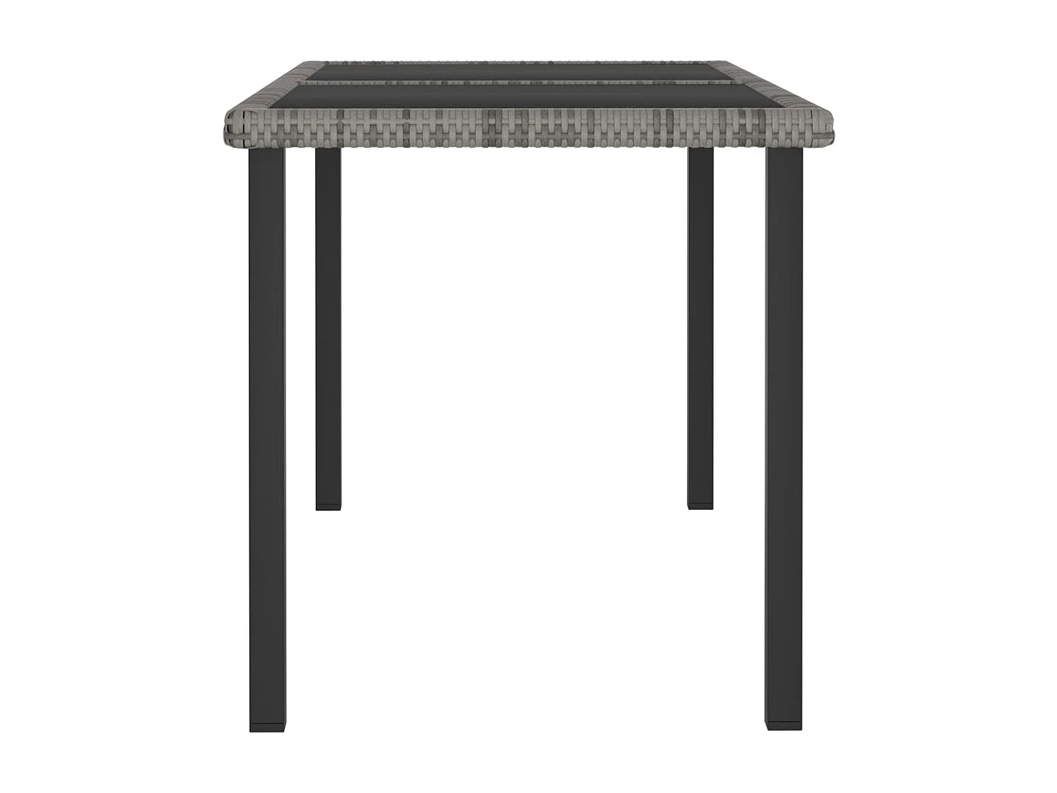 5 pcs conjunto de jantar para jardim vime PE cinzento PT887488