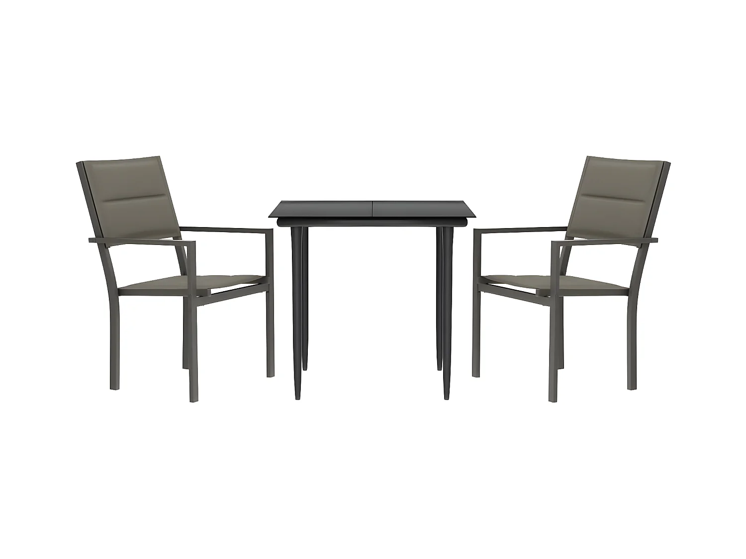 Comedor de jardín 3 piezas acero y textilene negro YOE54226