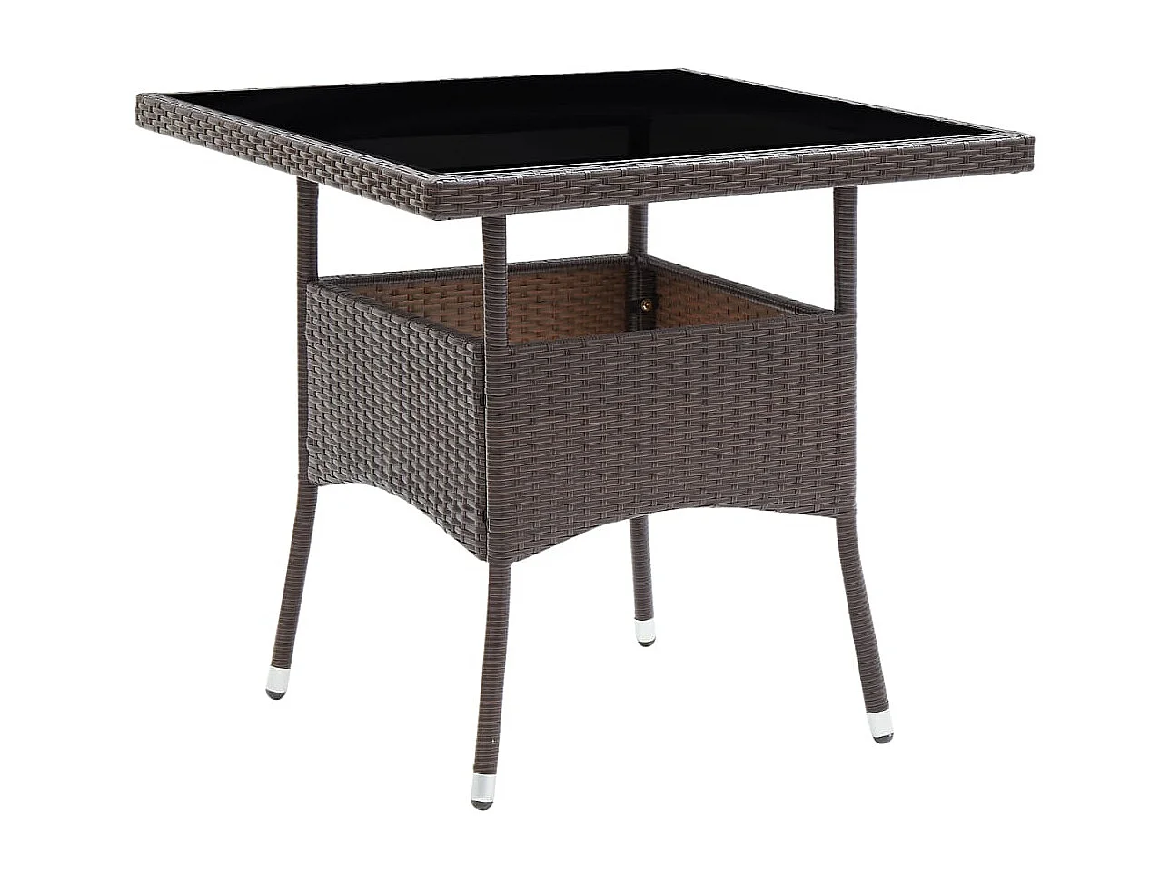 Salle à manger de jardin 3 pcs Marron Résine tressée et verre GFDF34043