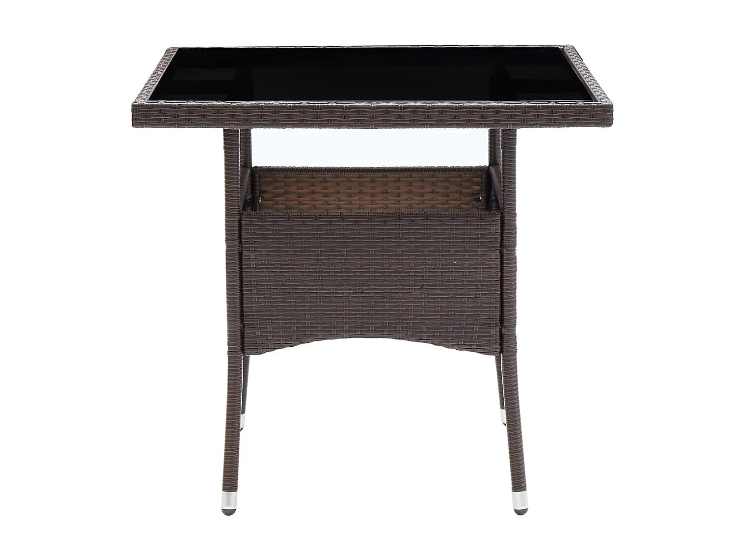 Salle à manger de jardin 3 pcs Marron Résine tressée et verre GFDF34043