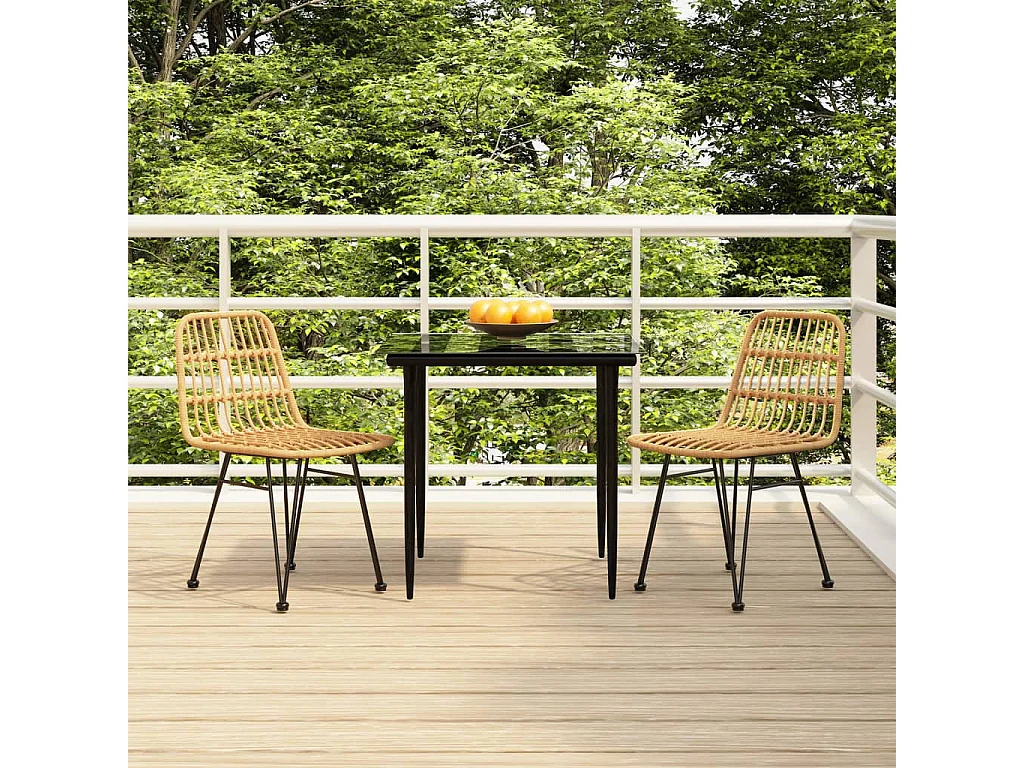 3-tlg. Garten-Essgruppe,Gartensitzgruppe Poly Rattan -gkd51083