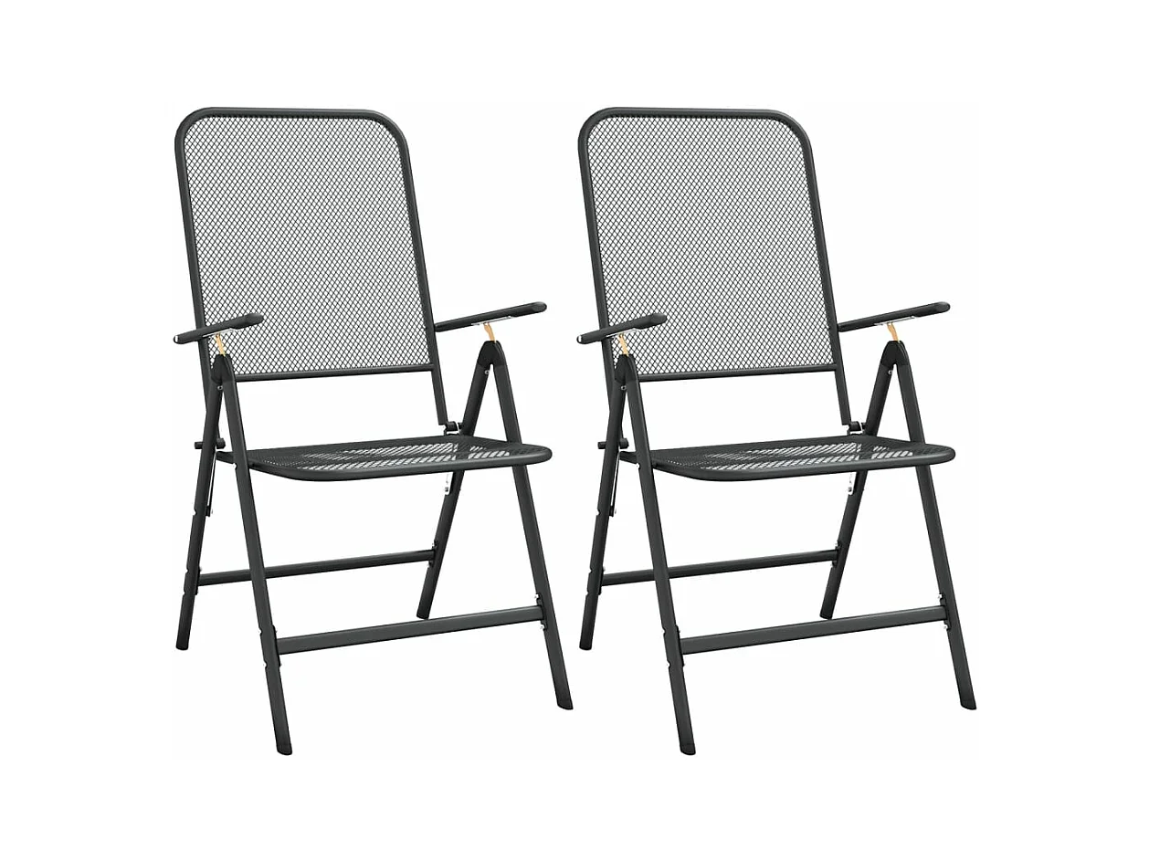 Ensemble à manger de jardin 3 pcs anthracite métal maille BE90261