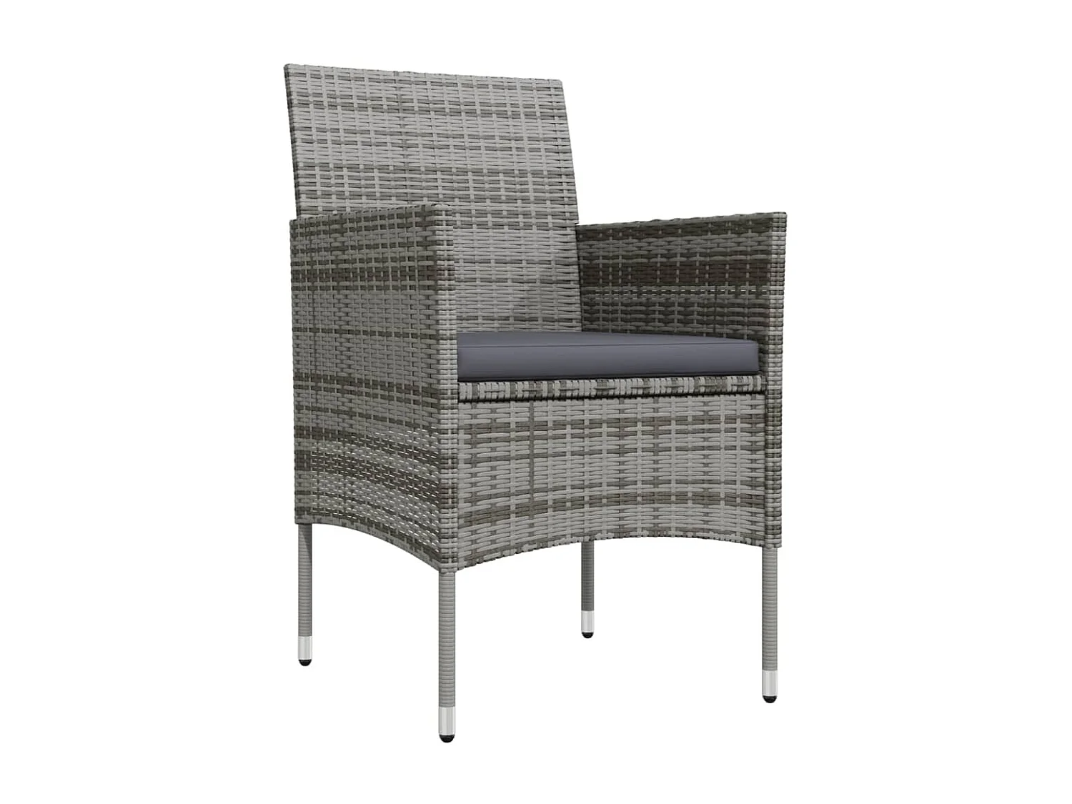 Ensemble de salle à manger de jardin et coussins 3pcs Gris/noir BE21184