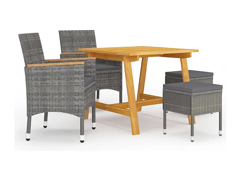 Ensemble de salle à manger de jardin 5 pcs Gris BE57893