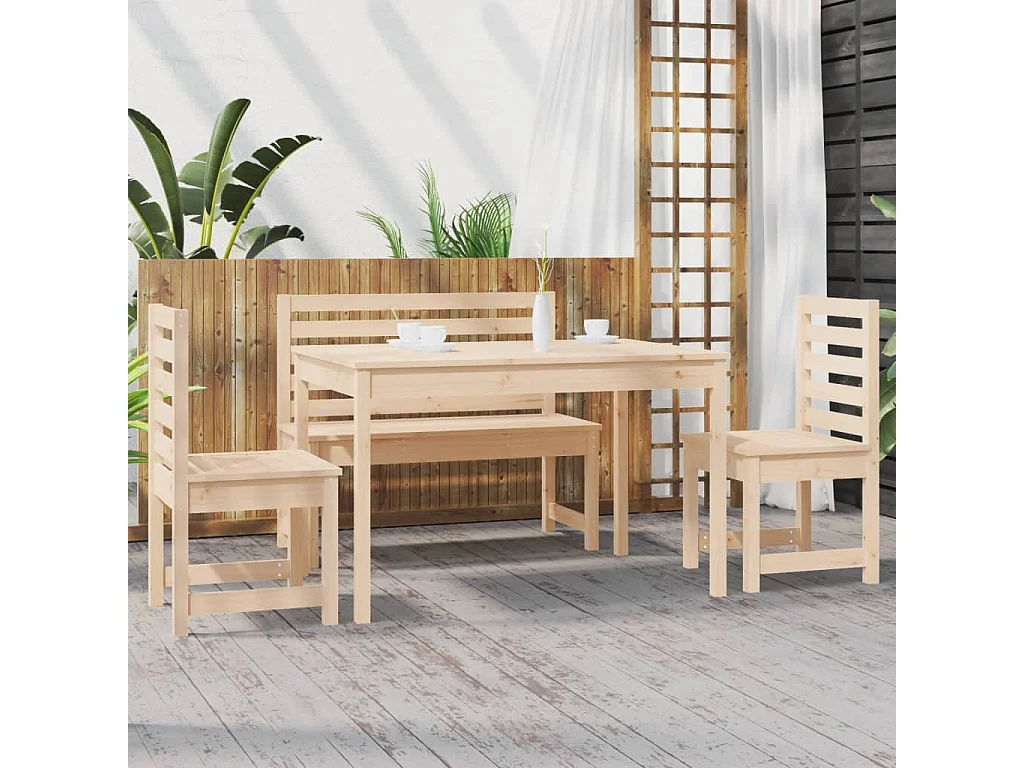 4-delige Tuinset massief teakhout NL854885