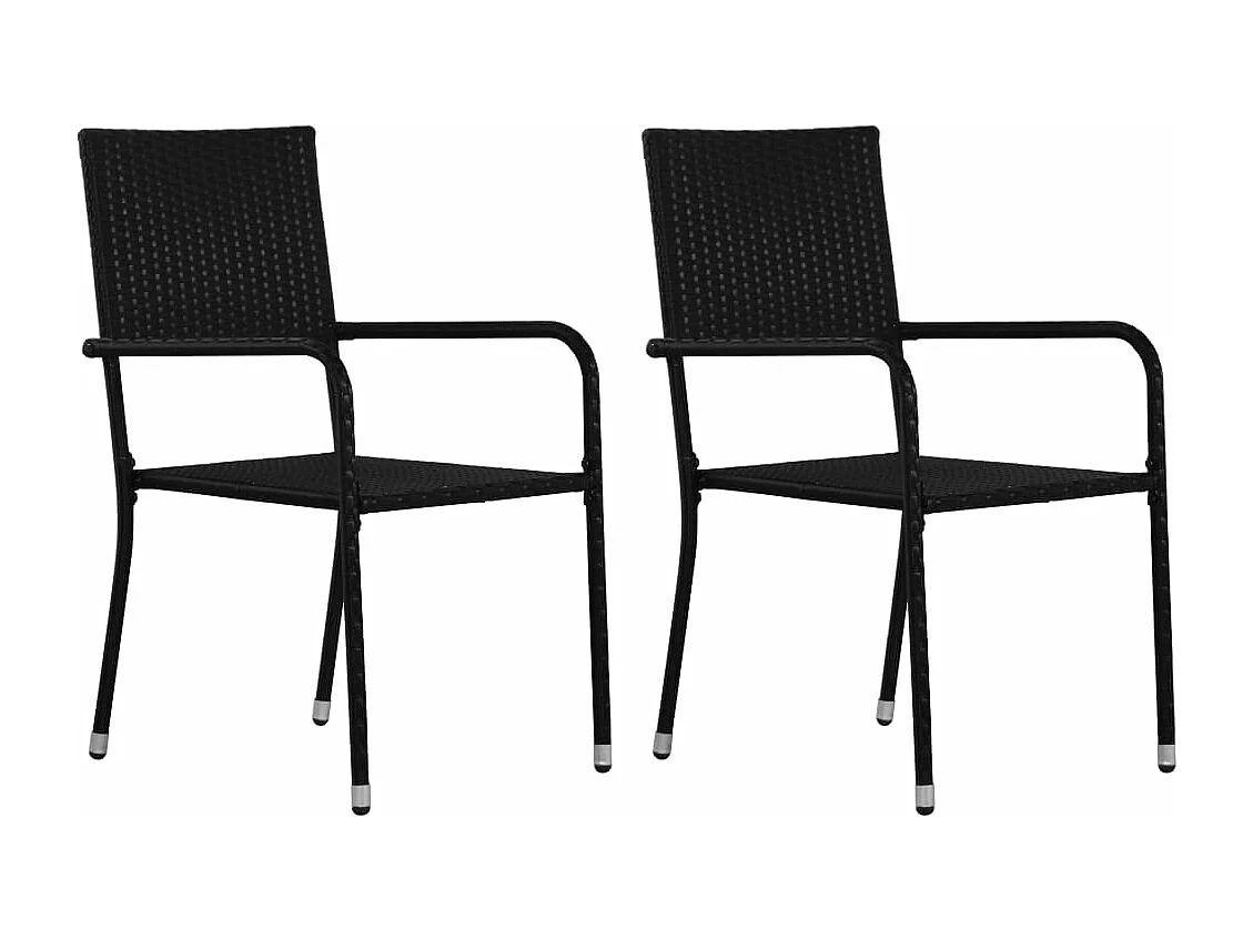 Ensemble de salle à manger de jardin 3 pcs Résine tressée Noir BE26630