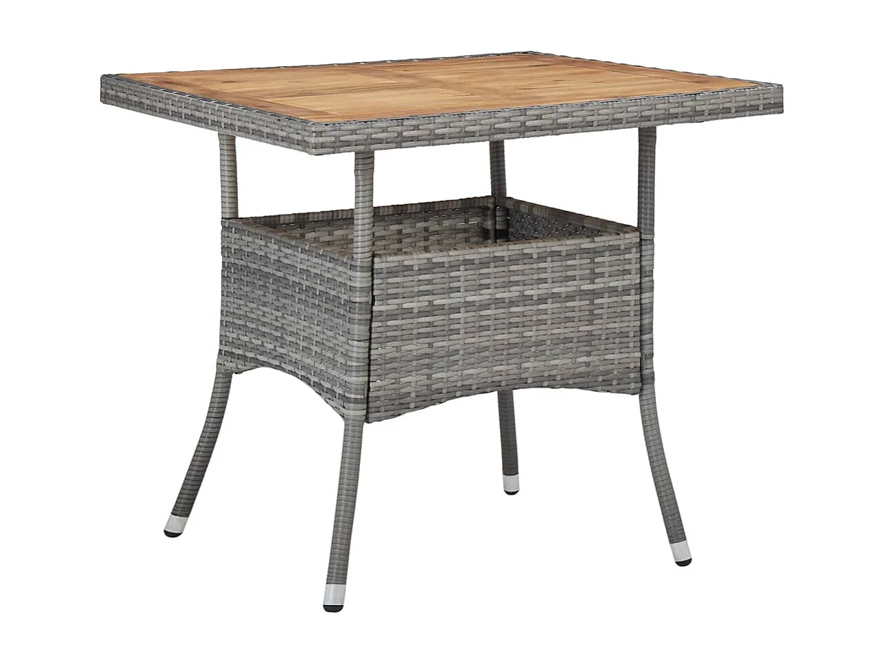 Comedor de jardín 5 pzas ratán sintético madera acacia gris YOE62840