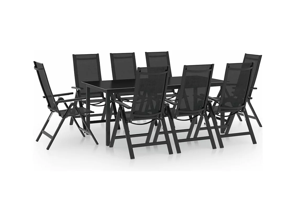 Ensemble de salle à manger de jardin 9 pcs Aluminium Anthracite BE94504