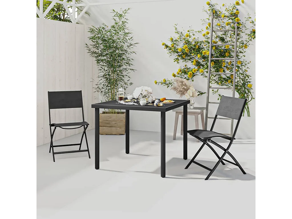 Comedor de jardín 3 piezas acero YOE60153