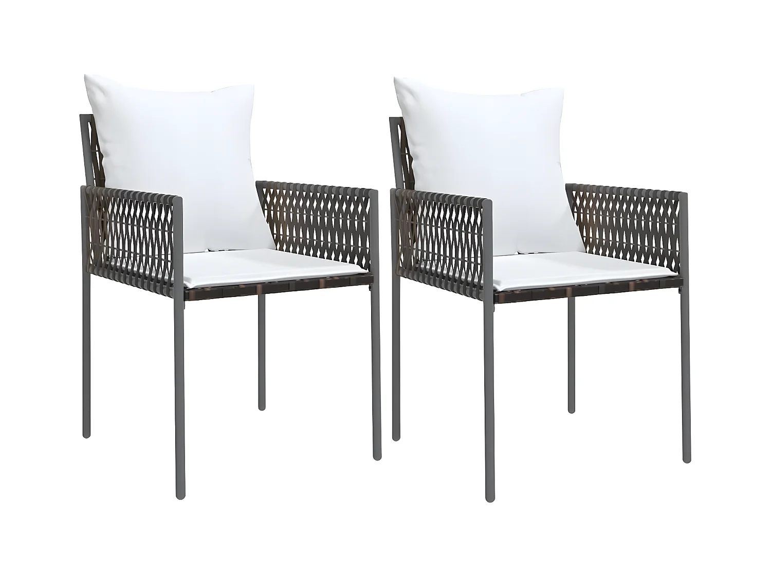 Comedor de jardín 3 piezas y cojines ratán sintético y acero YOE98050