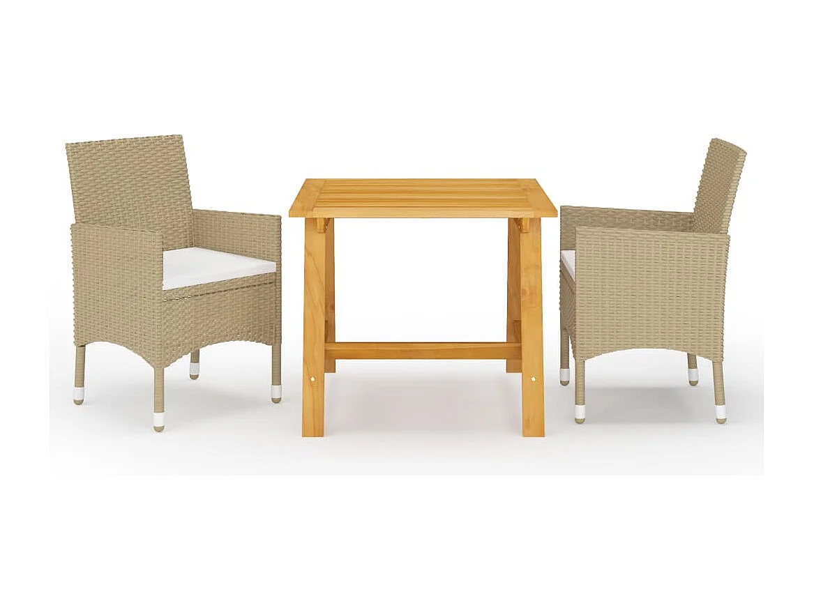 Ensemble de salle à manger de jardin 3 pcs Beige BE21663